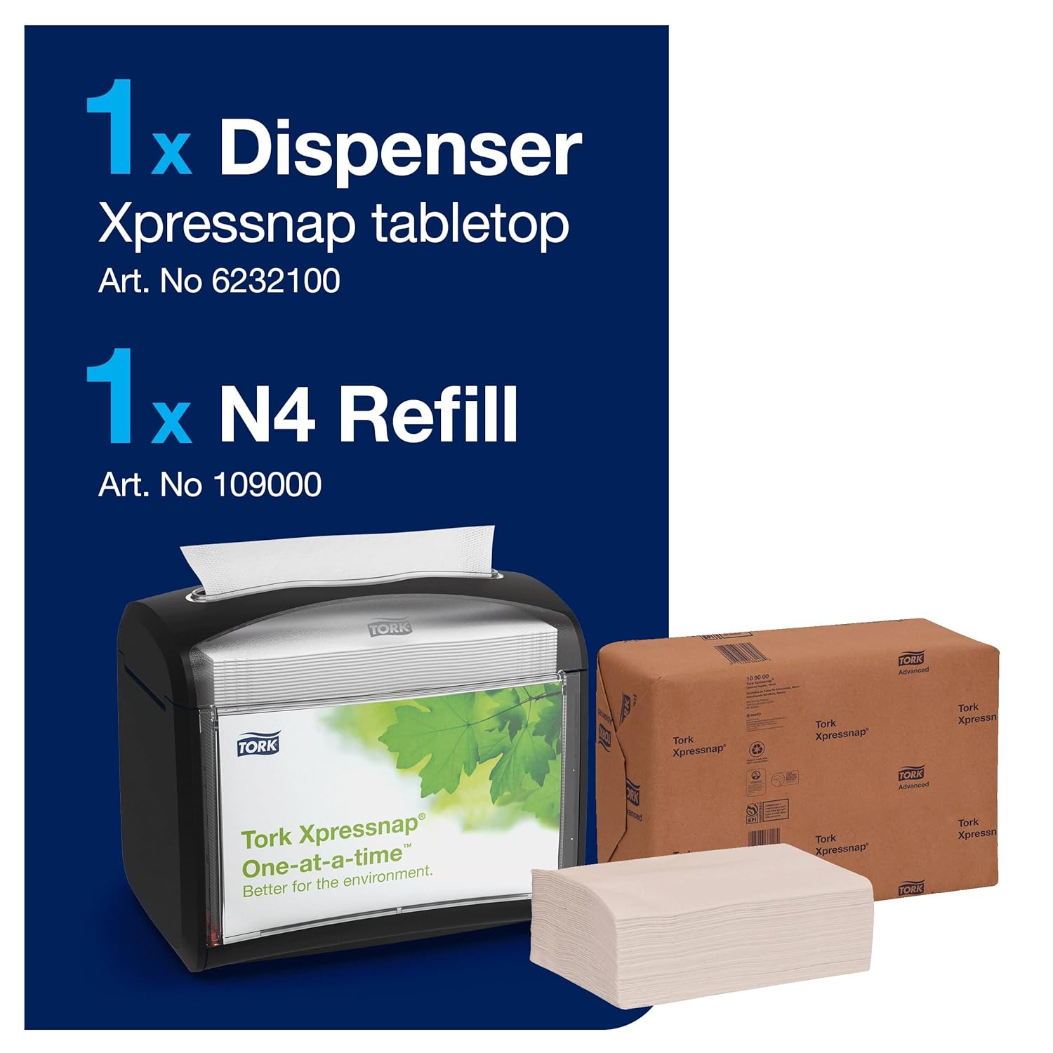 Tork Xpress-nap Tabletop Napkin System Starter Pack - Black N4