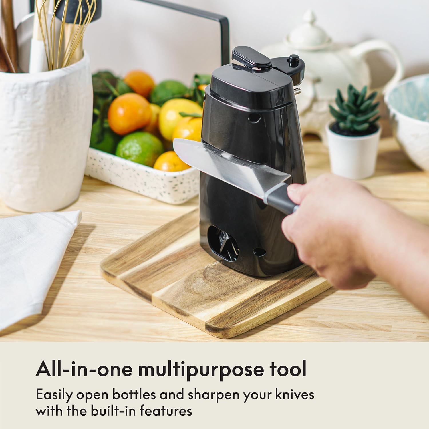 Bella Electric Multifunctional Jar and Can Opener Black