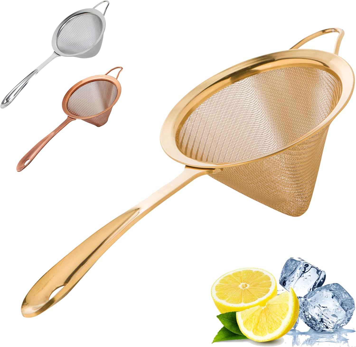 Professional Bartender Strainer Double-Strain 304 Steel Ergonomic Design