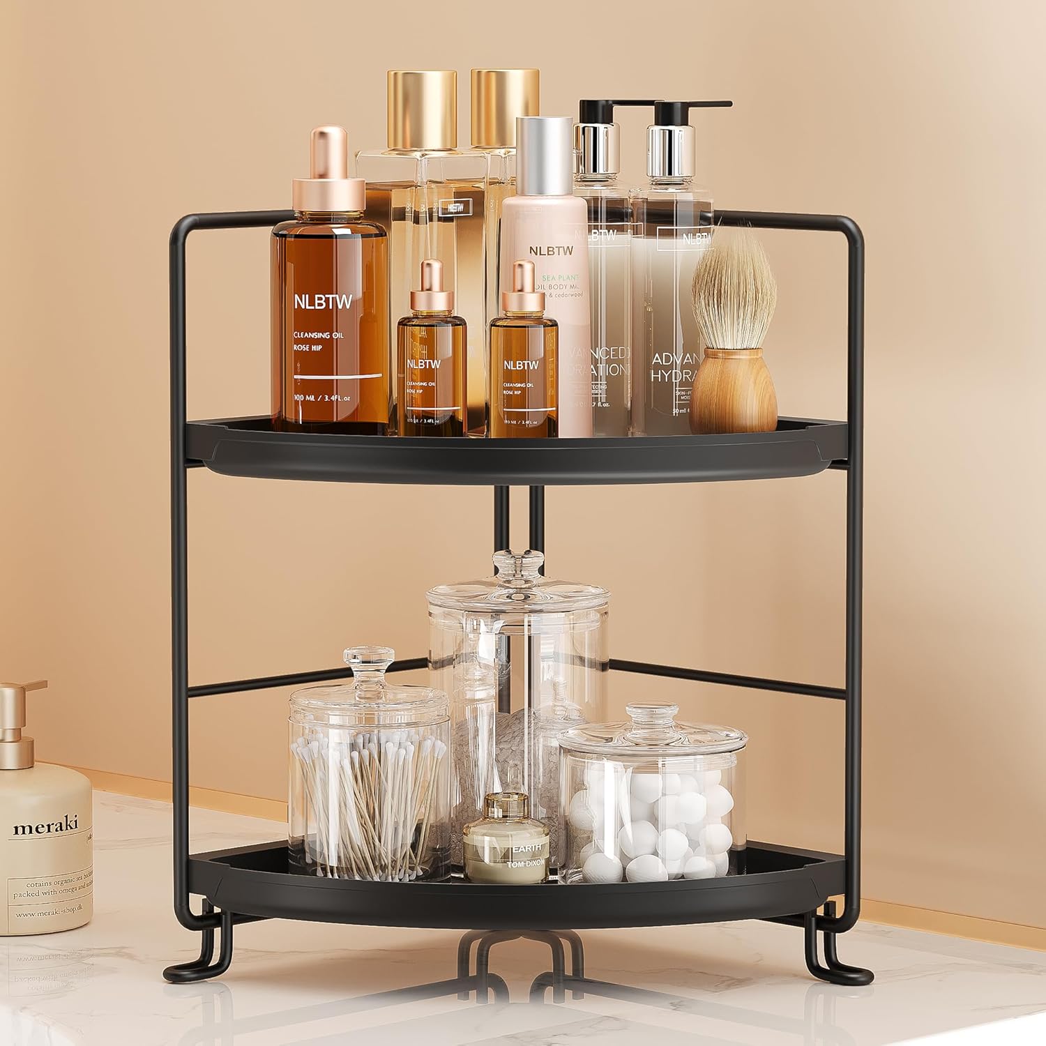 2 Tier Corner Organizer Bathroom Storage Solution