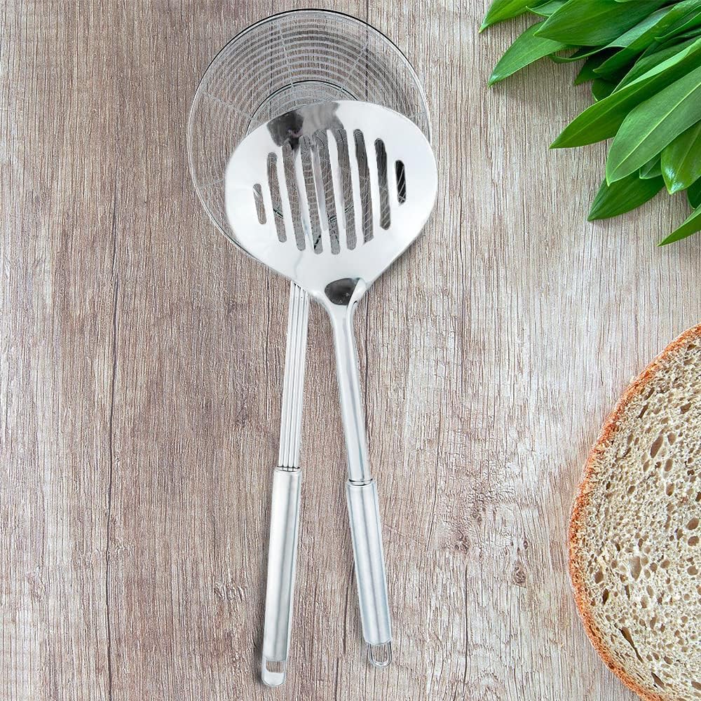Durable Stainless Steel Skimmer Strainer Spoon Set Easy to Clean and dishwasher Safe