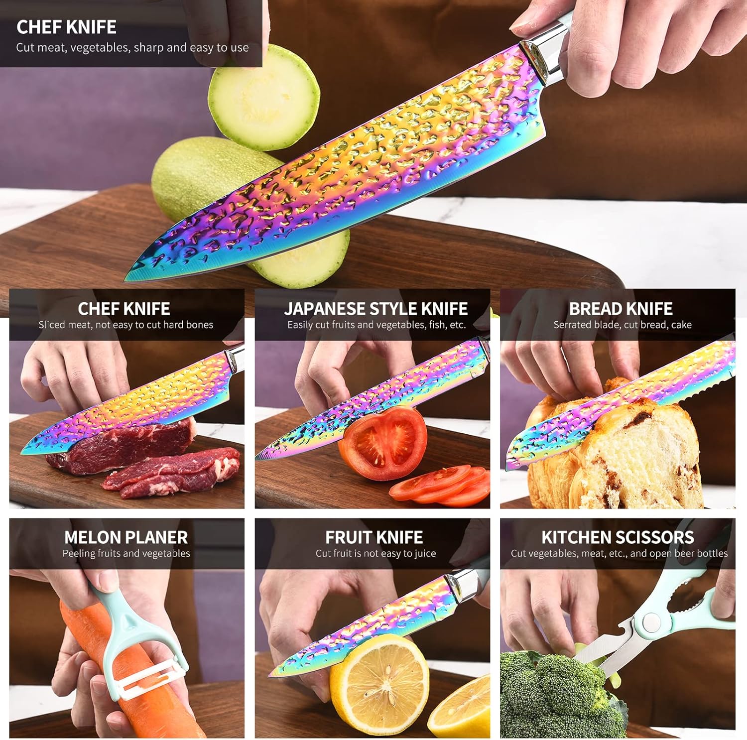 Rainbow Knife Set