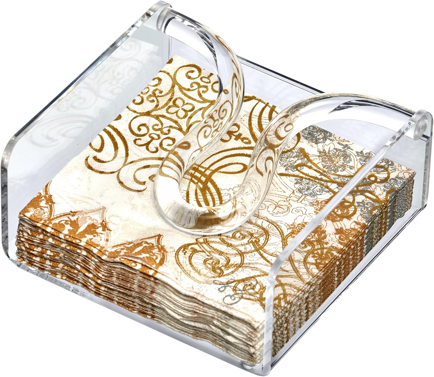 Amazing Abby Acrylic Cocktail Napkin Holder with Weighted Arm