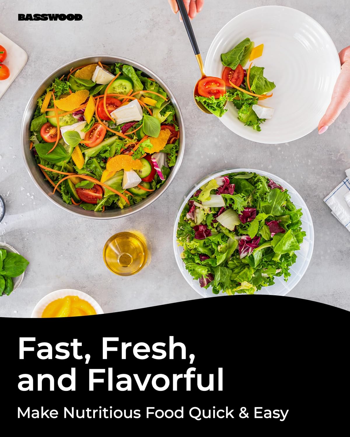 Stainless Steel Pump Salad Spinner