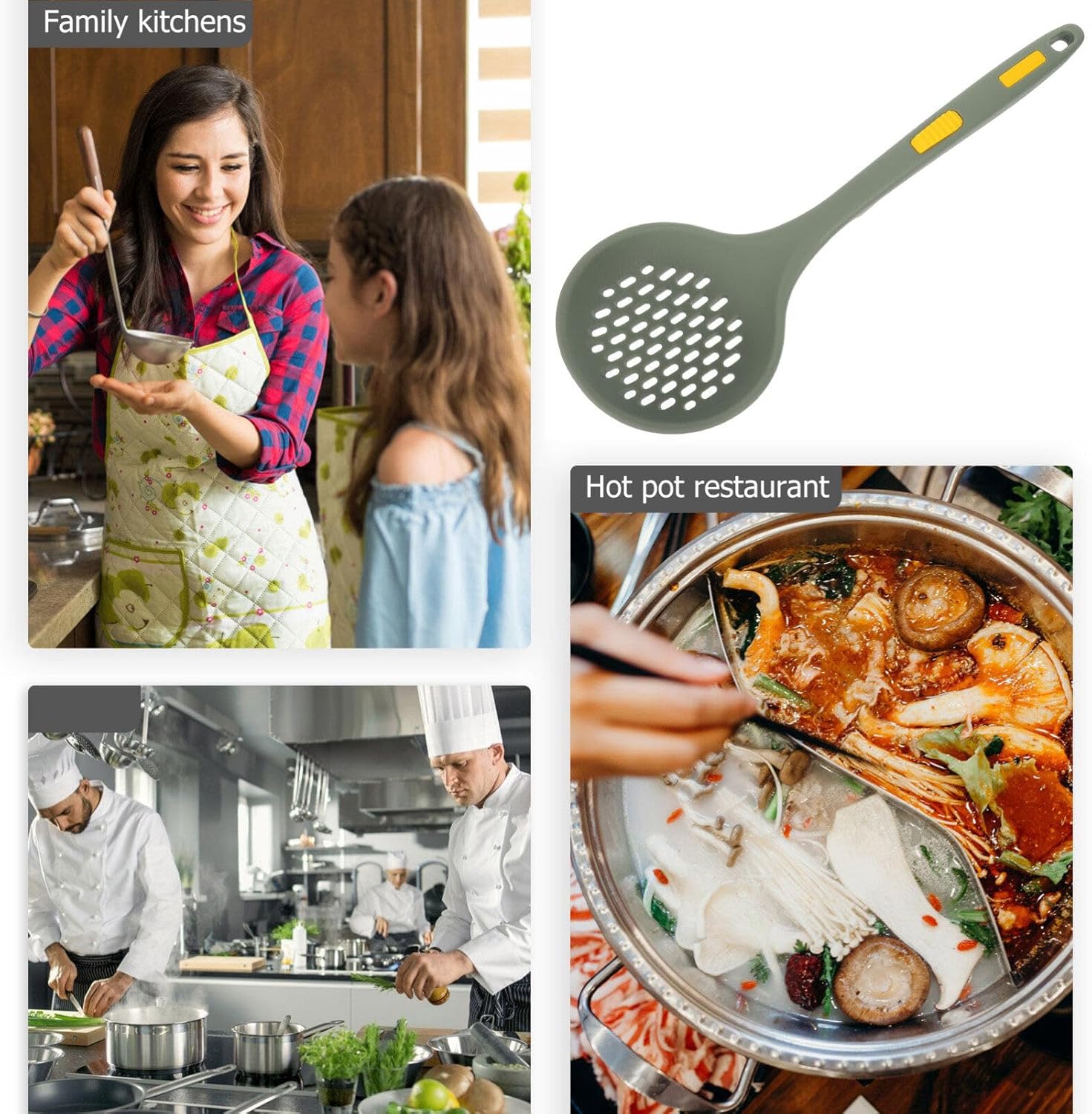 Bestoay Food Grade Silicone Scoop Strainer