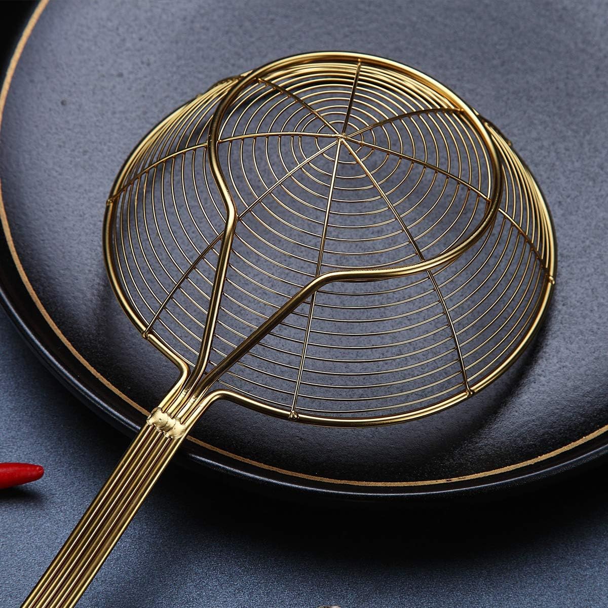 Gold Strainer - Stainless Steel Ti-Plated Kitchen Skimmer