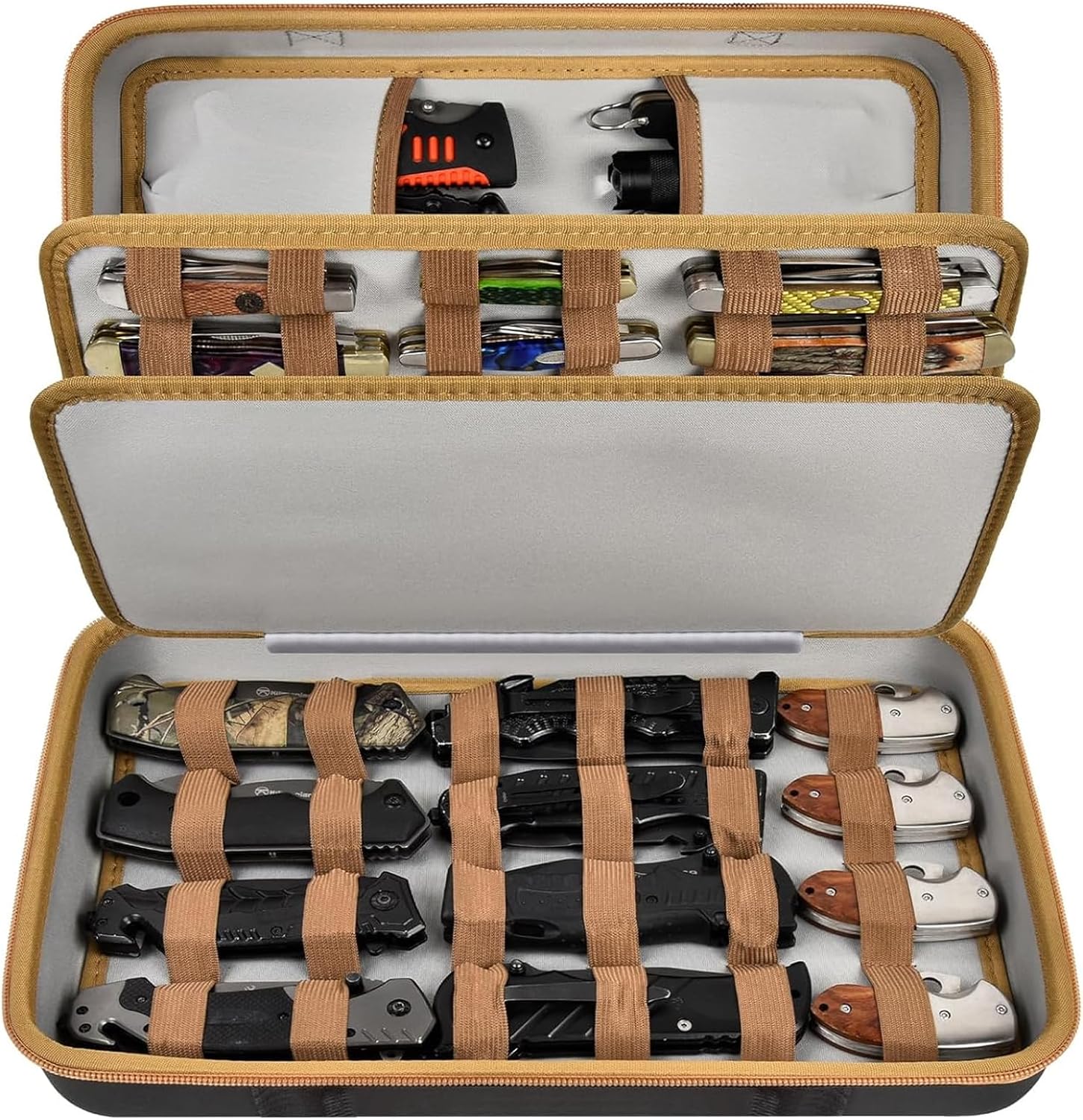 ANKHOHKnife Case for Pocket Knives Brown