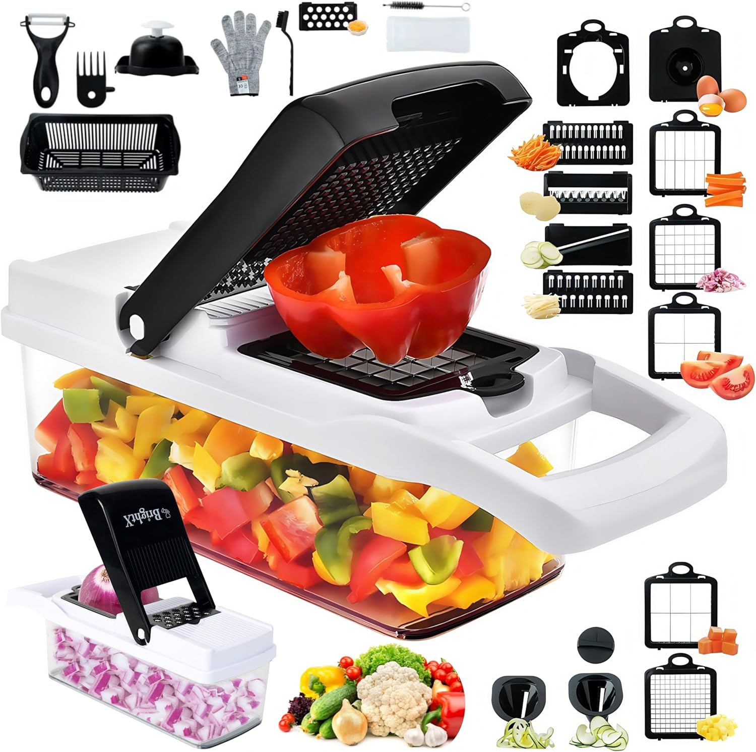 BrightX Multifunctional Vegetable Chopper with Container