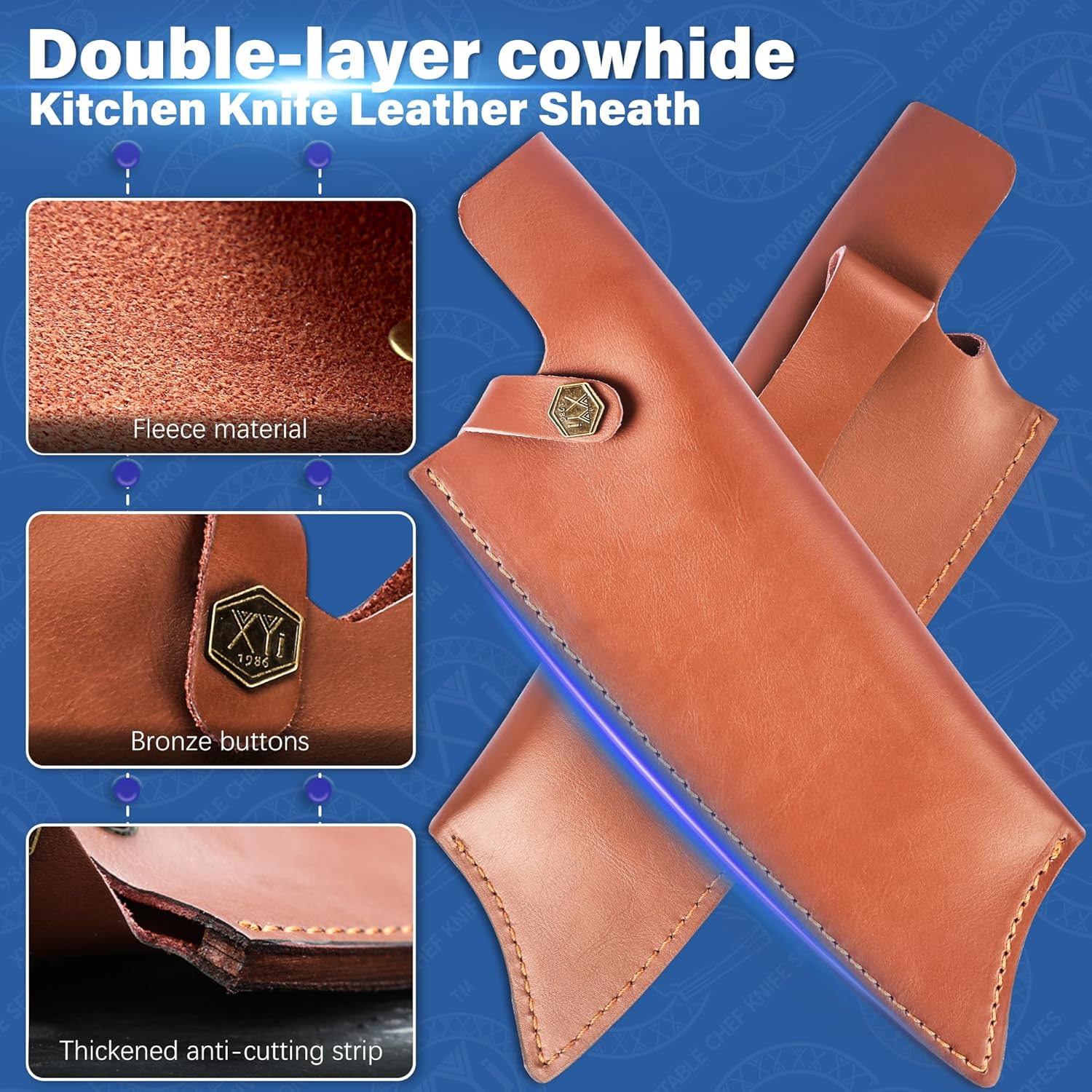XYJ Leather Knife Sheath for 10 Inch Chef Knife