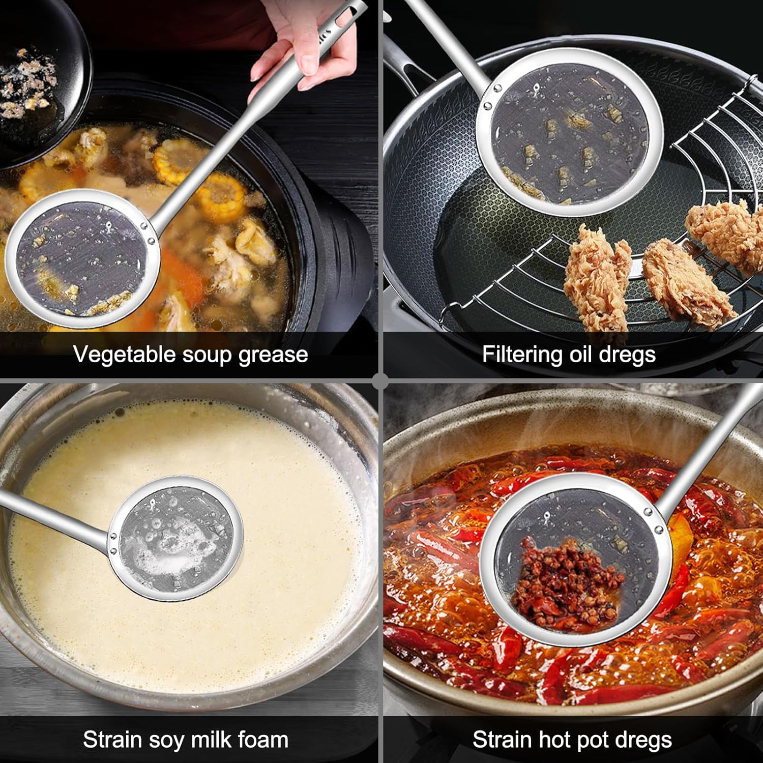 3-in-1 Stainless Steel Fat Skimmer Set for Cooking