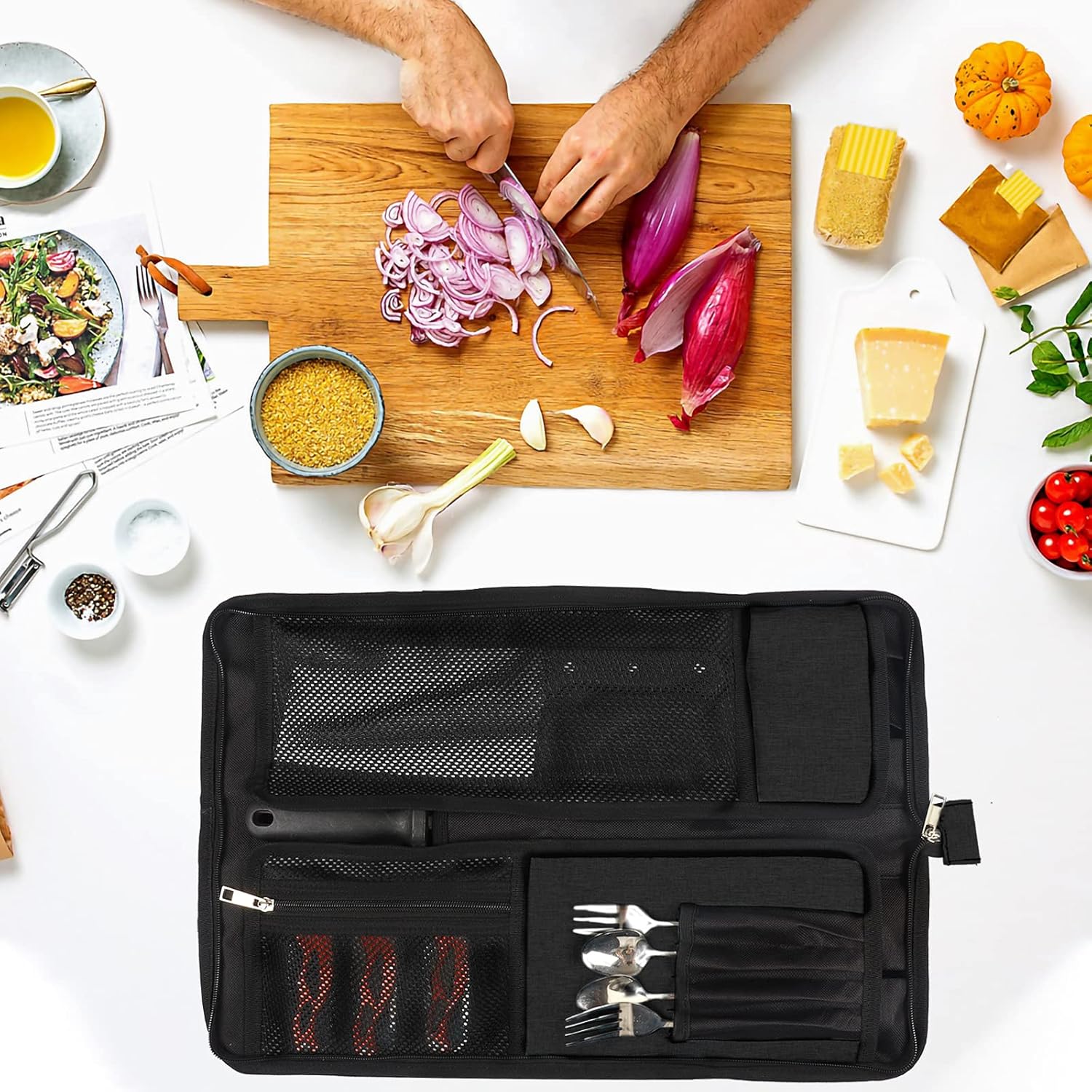 Premium Heavy Duty Chef Knife Roll Bag for Easy Storage Carry