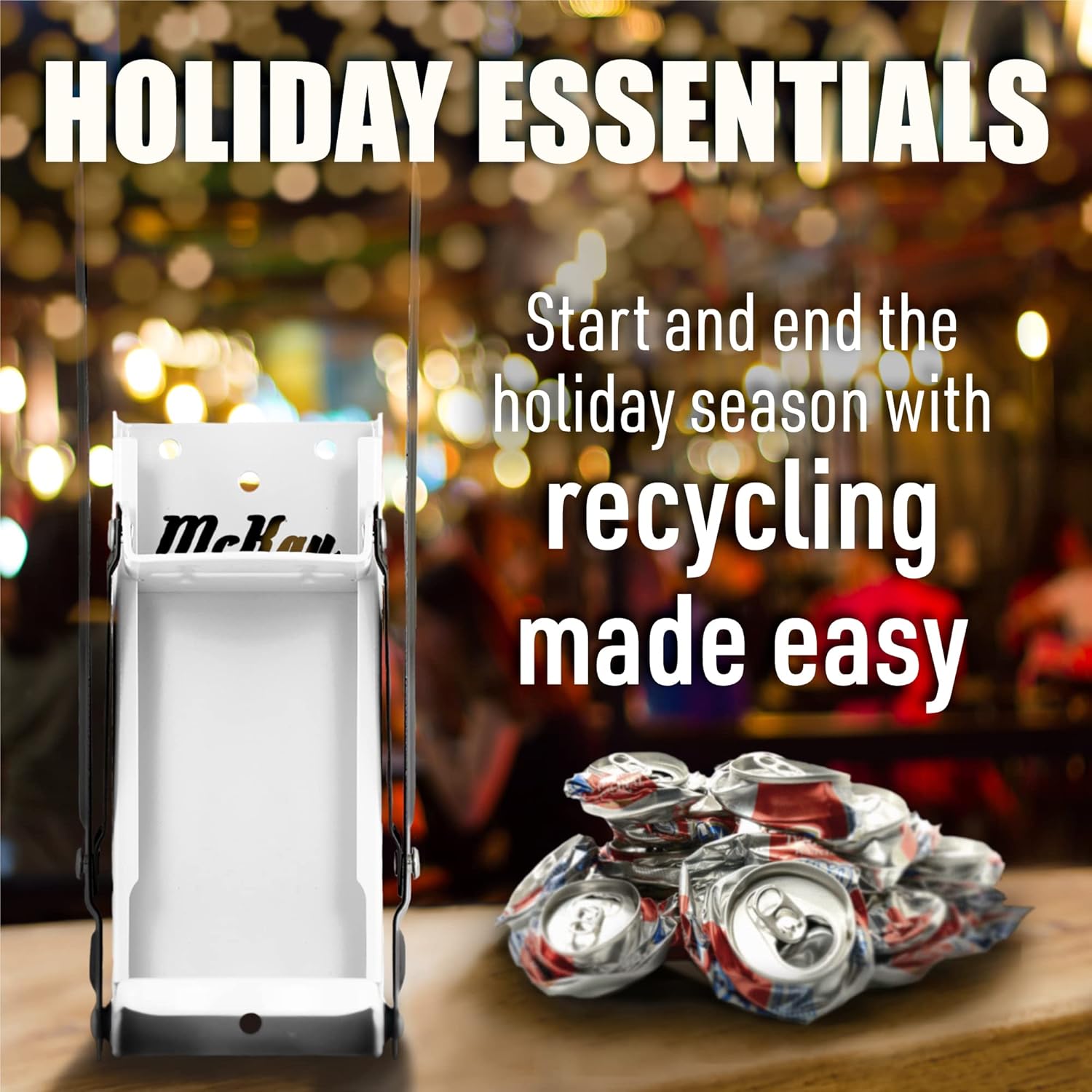 Mckay 12 Oz Metal Can Crusher - Wall Mounted