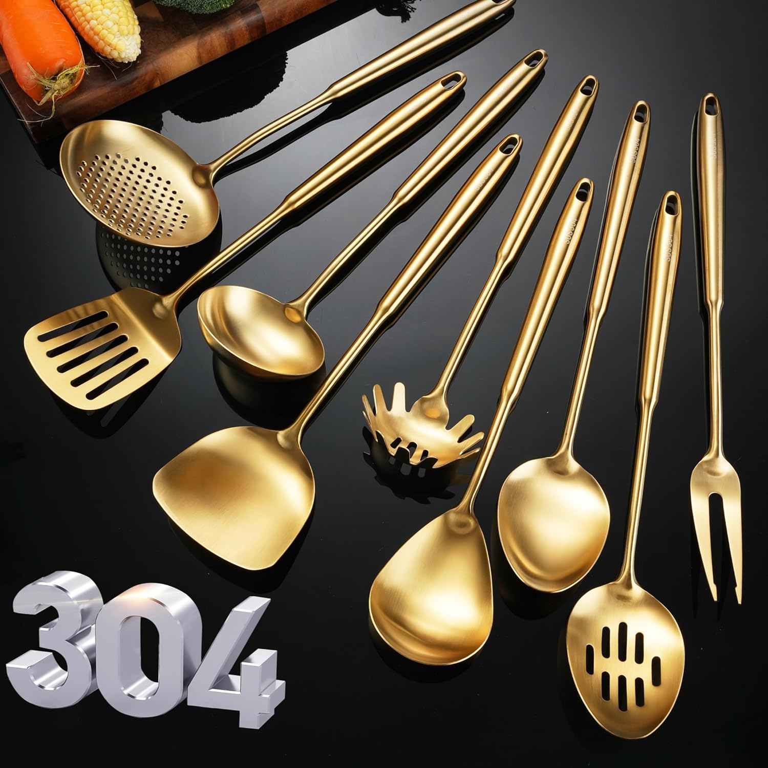 9-Piece Stainless Steel Cooking Utensils Set