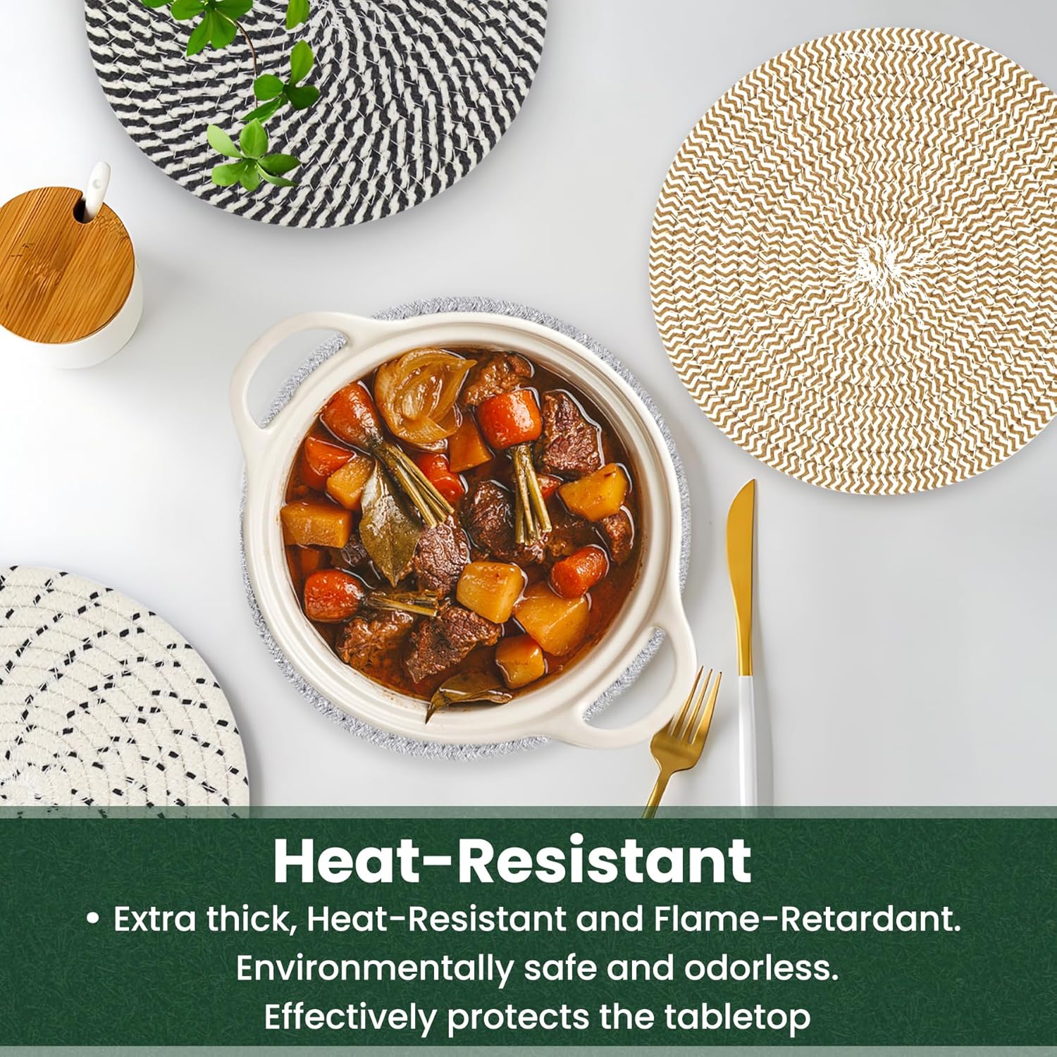 8-Inch Heat-Resistant Trivets for Kitchen Use