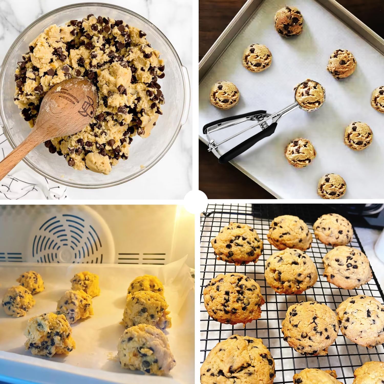3-Sized Cookie Scoop Set for Baking