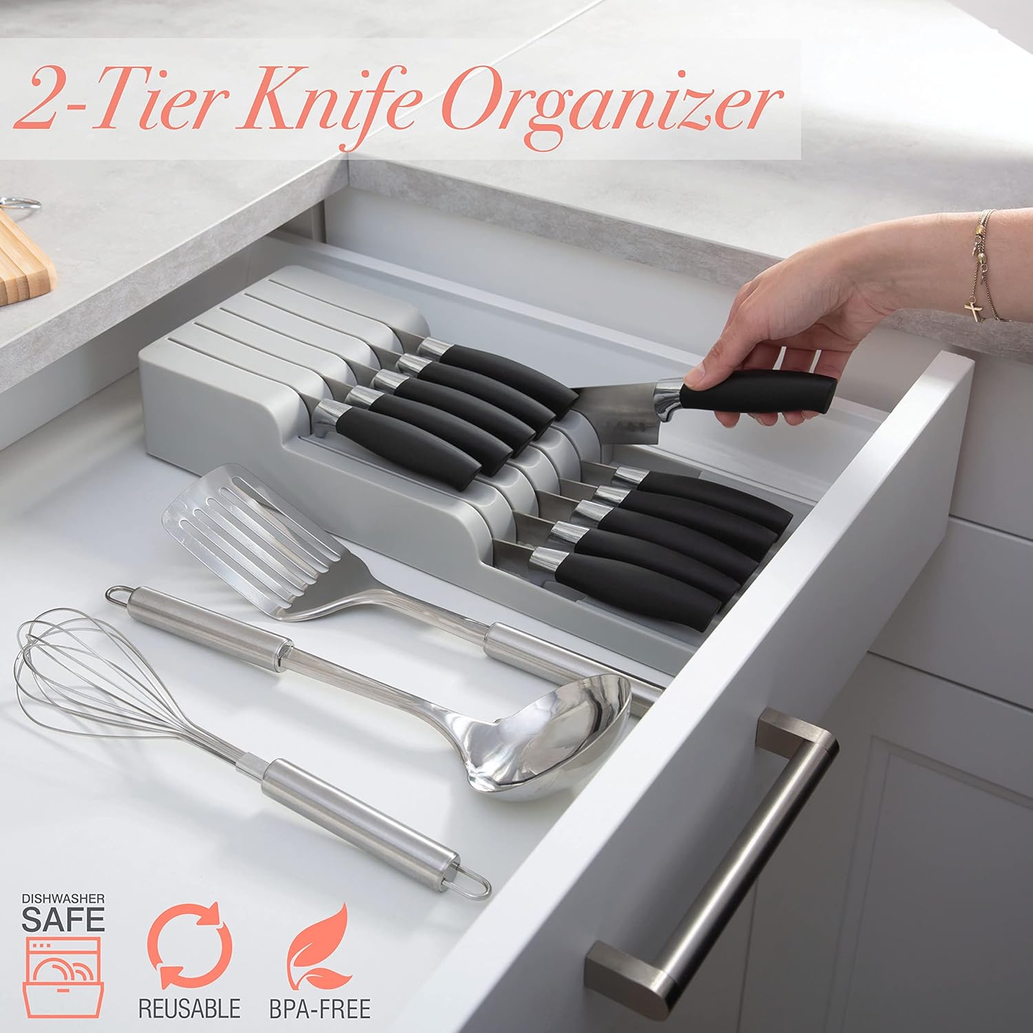 Space-Saving Knife Organizer for Kitchens