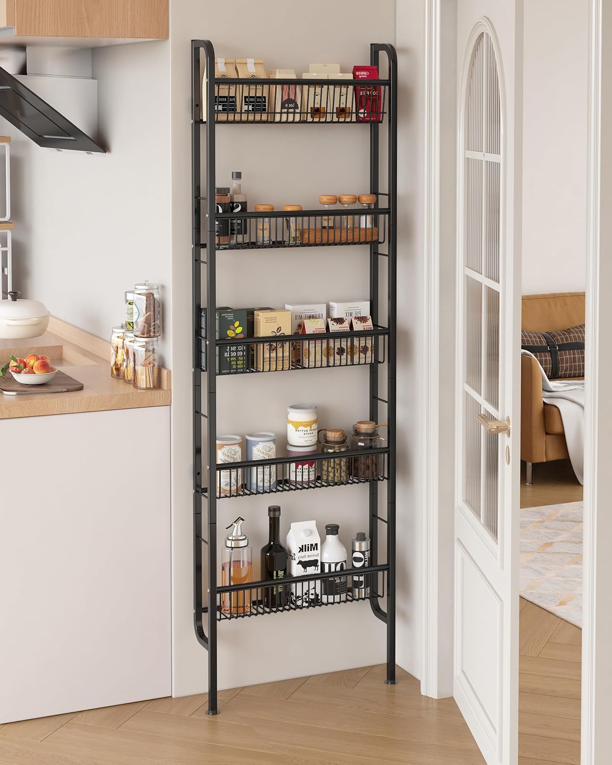 UM DONX 5-Tier Narrow Bathroom Shelf Black