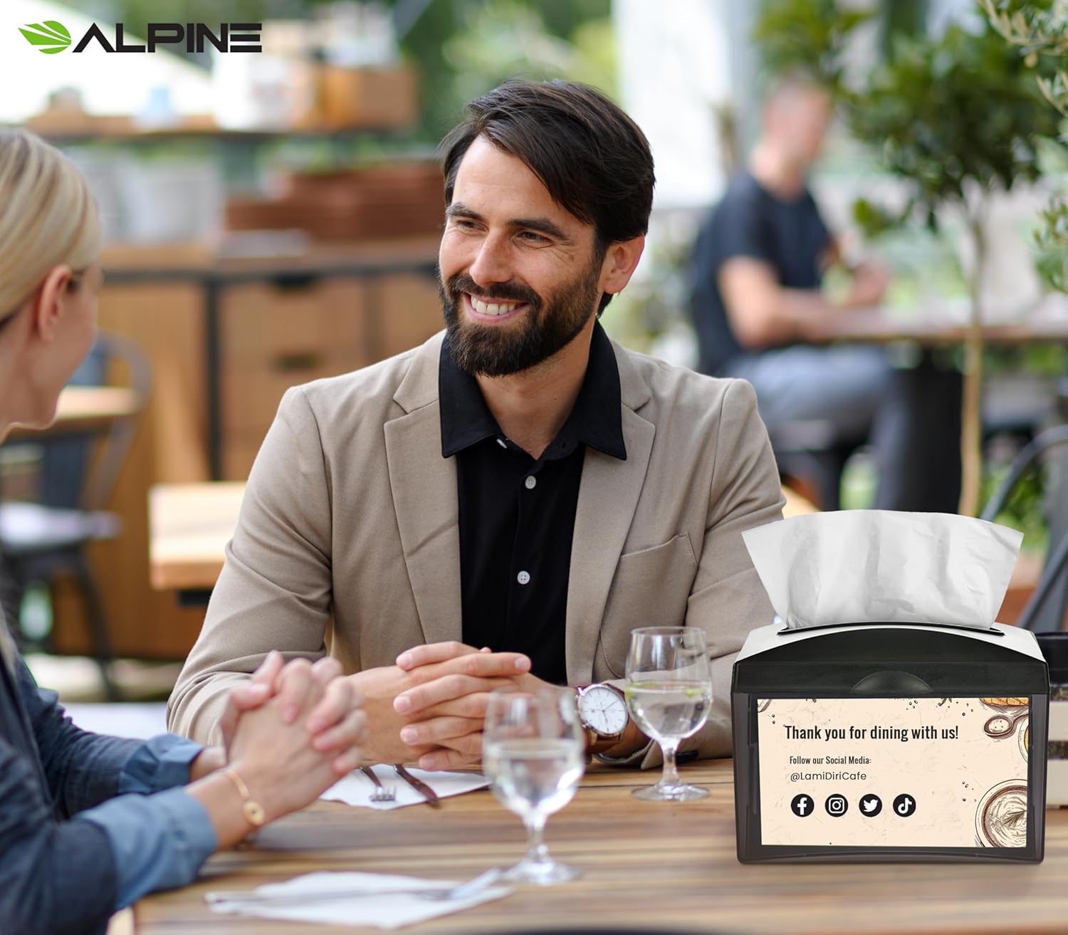 Alpine Industries - Tabletop Napkin Holder for Restaurants
