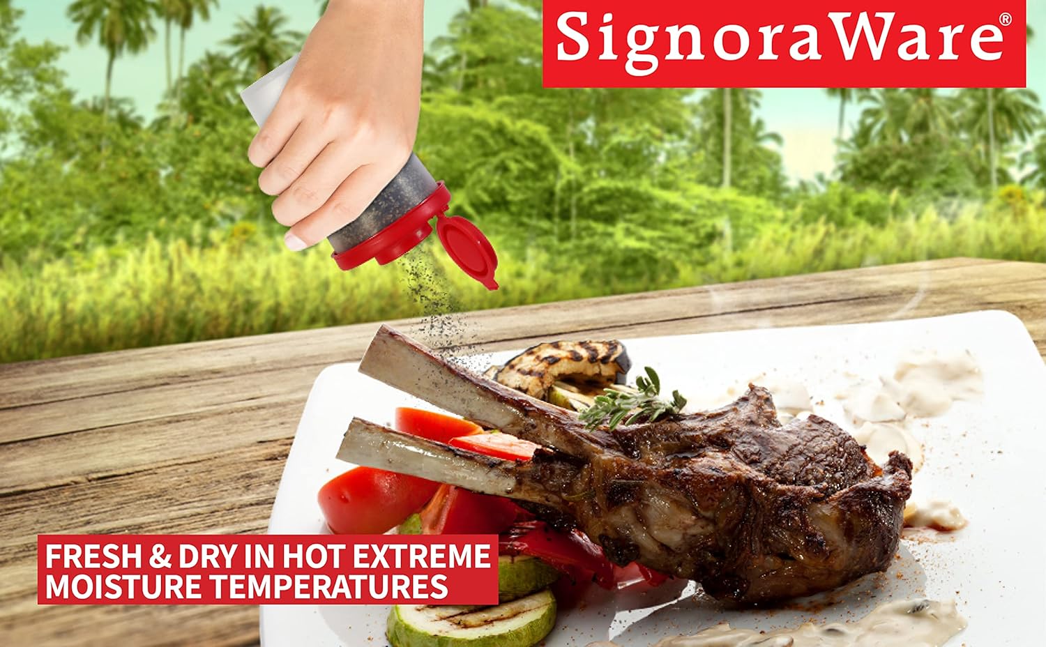 SIGNORA WARE Salt Pepper Shakers Set - Essential Camping Accessories