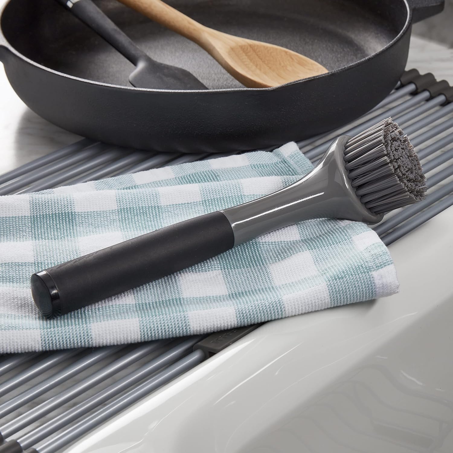 Preserve Seasoning with KitchenAid Cast Iron Sink Brush