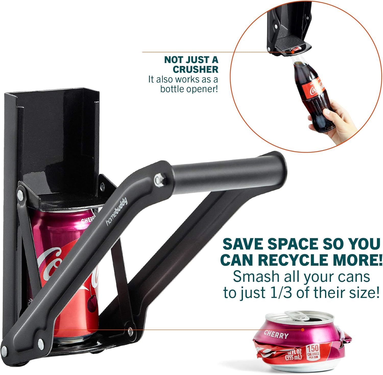 HomeBuddy Aluminum Can Crusher - Compact Sturdy for Recycling