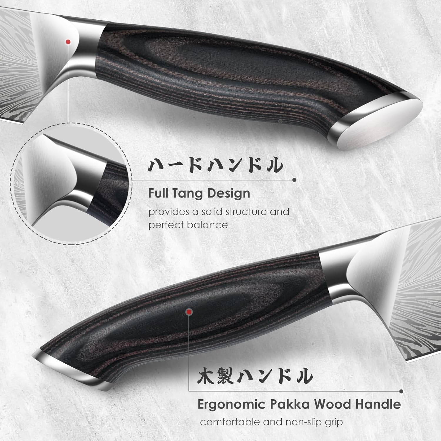 SHAN ZU 7 Piece Kitchen Knife Set with Magnetic Block