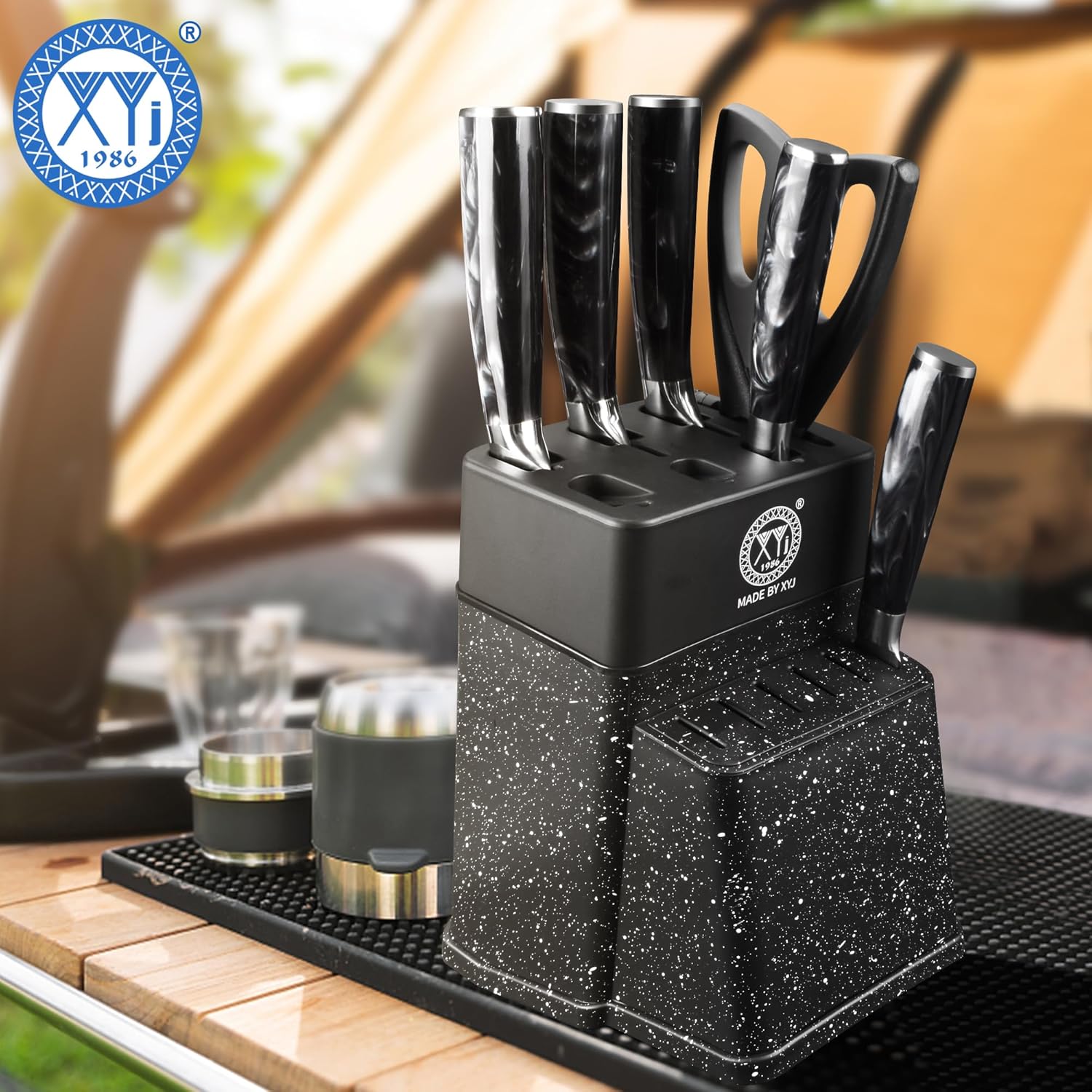 XYJ Knife BlockMove Your Kitchen clutter with this Multi-Purpose Holder Stand