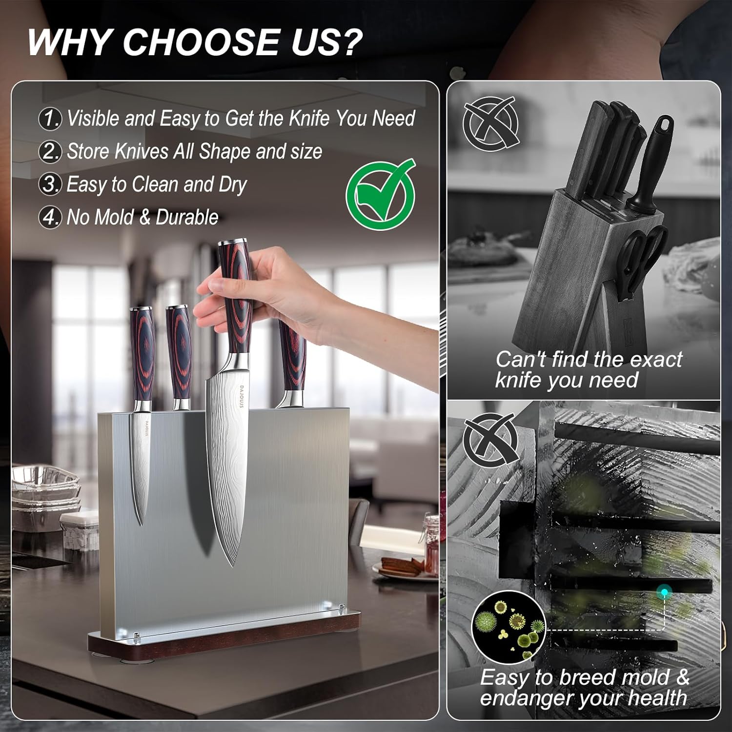 Versatile Kitchen Knife Set with Magnetic Block