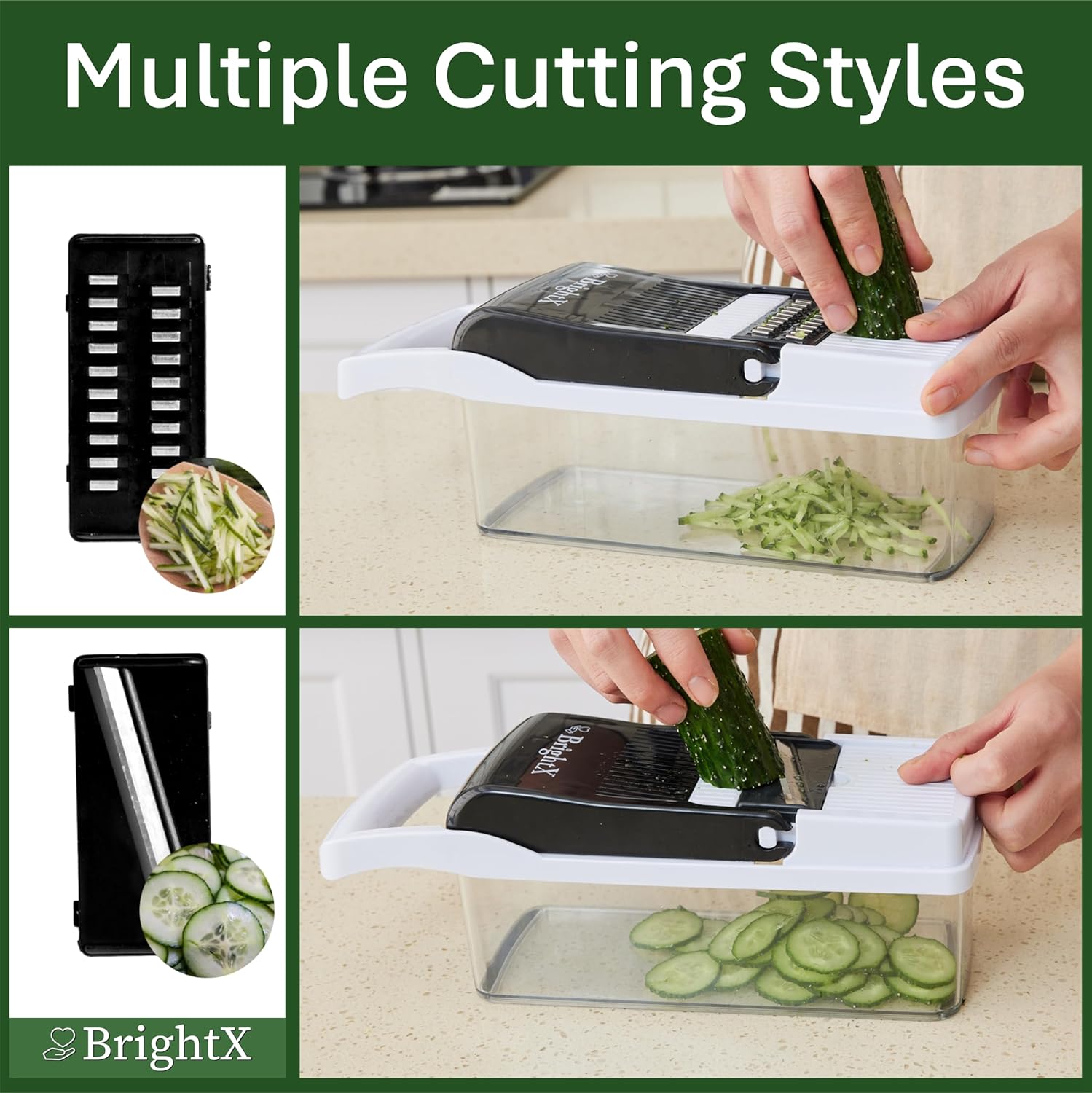 BrightX Multifunctional Vegetable Chopper with Container