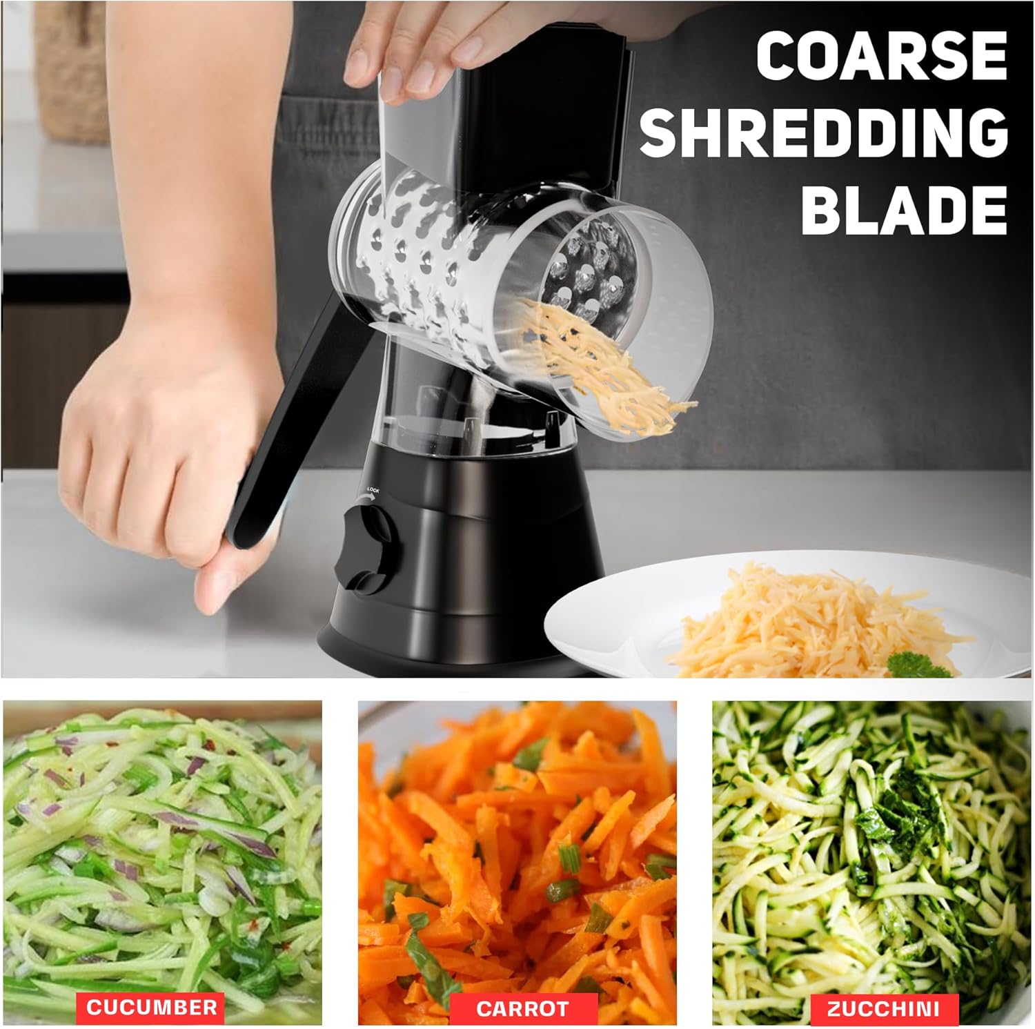 Experience the Convenience of Nonnis Kitchen - 3 Blade Manual Cheese Grater