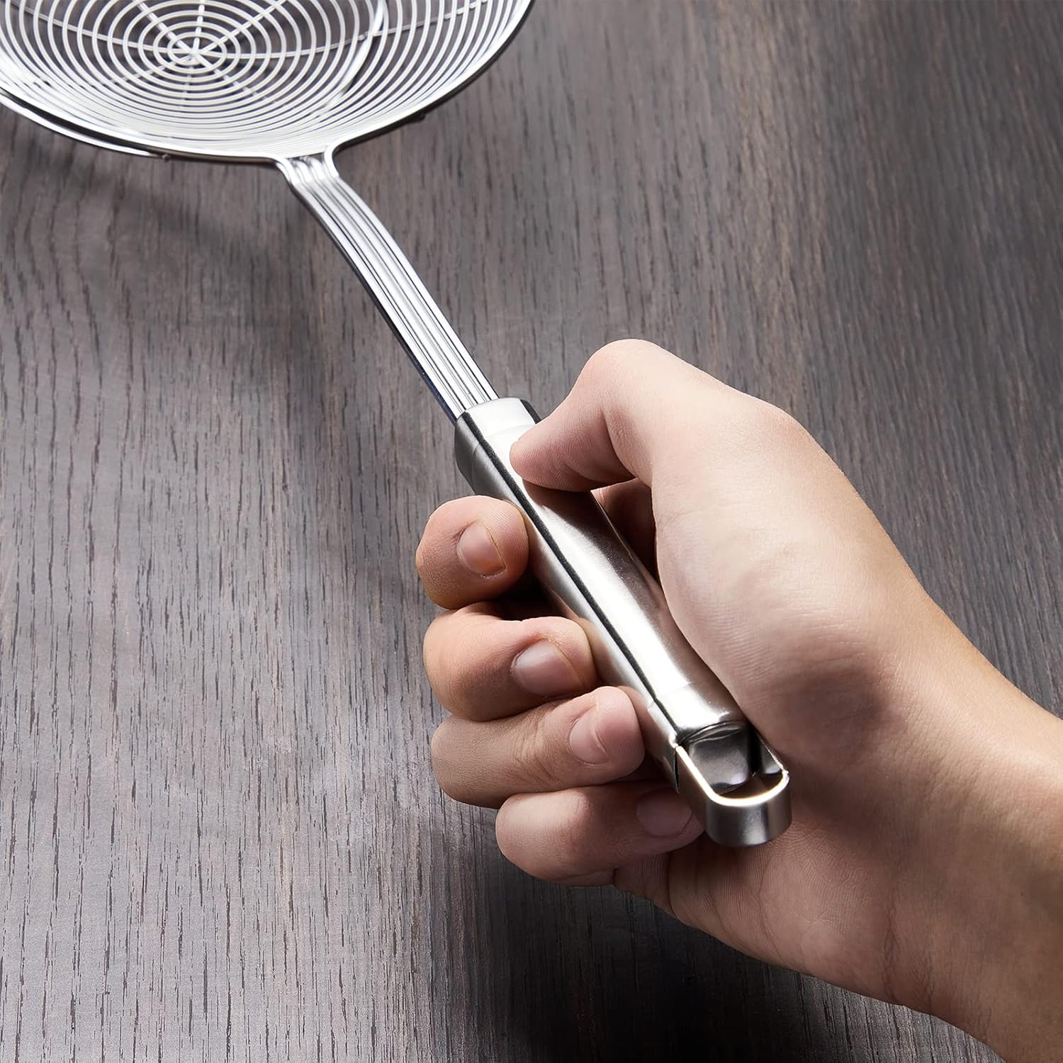 Eisinly Deep Fry Strainer Spoon Stainless Steel Kitchen Tool with Handle