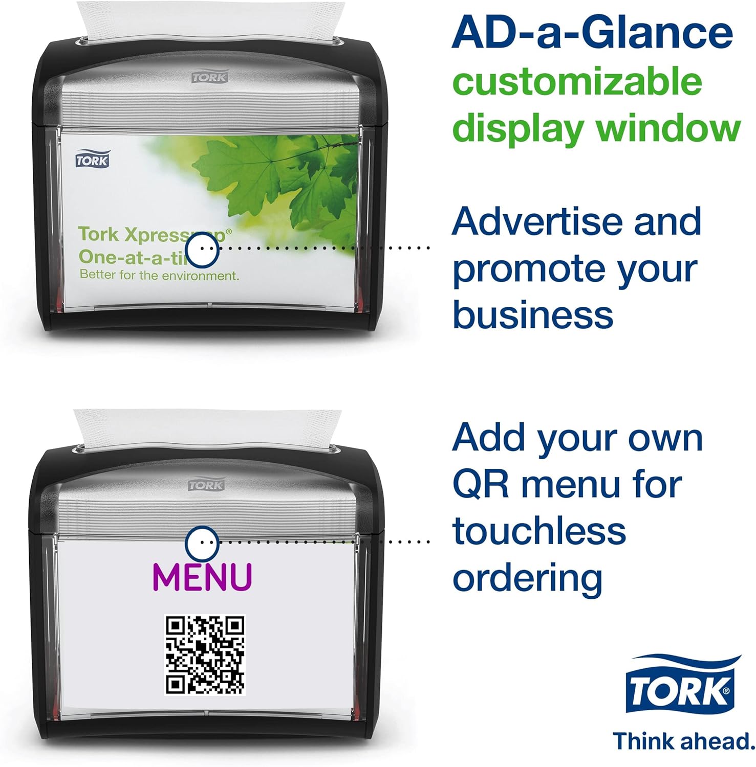 Tork Xpressnap X4 - Durable Tabletop Napkin Dispenser Black