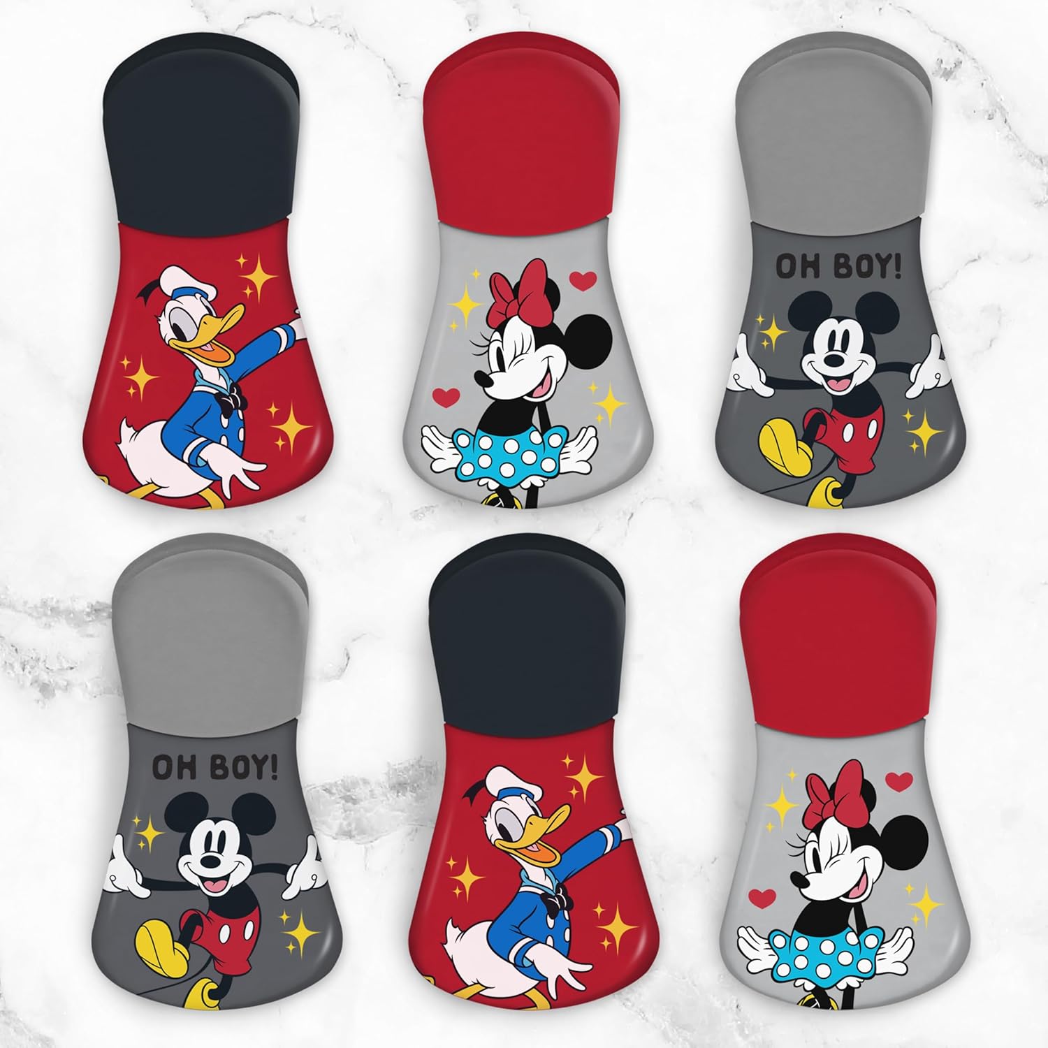 Disney Magnetic Chip Clips 6-Pack Bag Clips for Pantry Fridge