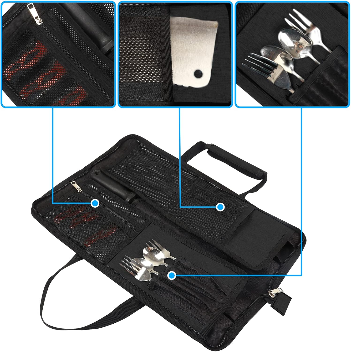 Premium Heavy Duty Chef Knife Roll Bag for Easy Storage Carry