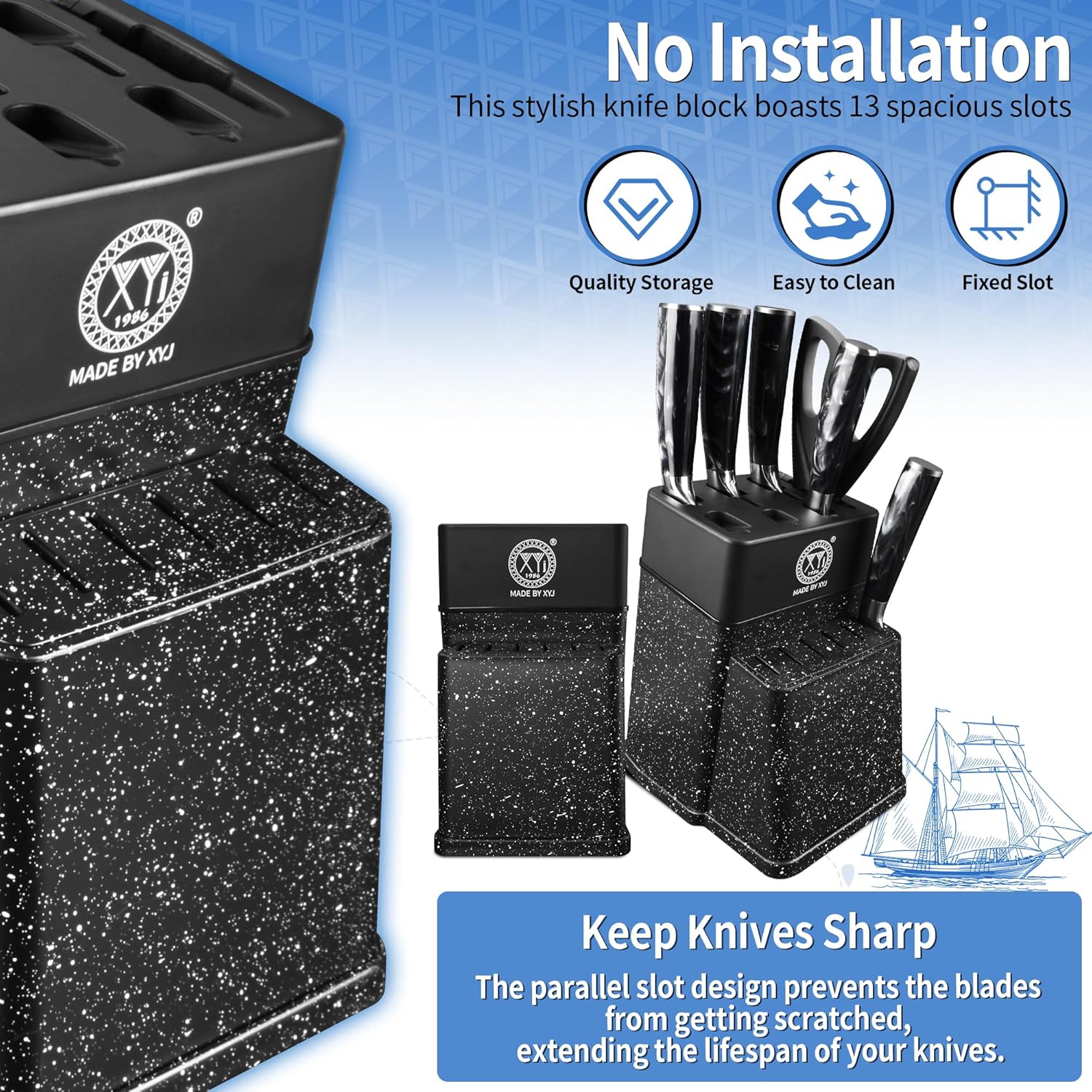 XYJ Knife BlockMove Your Kitchen clutter with this Multi-Purpose Holder Stand