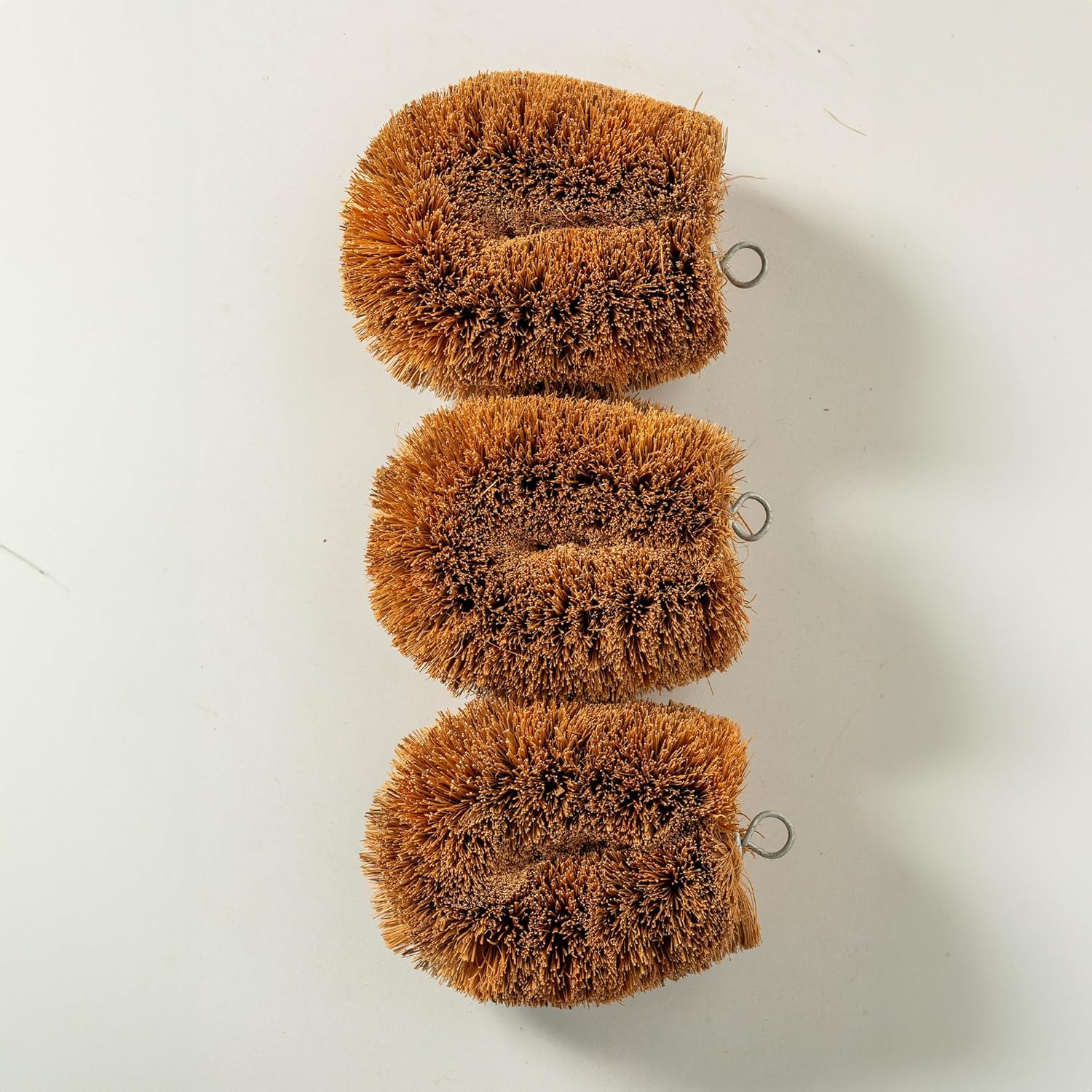 Eco-Friendly 3-Pack of 100 Natural Coconut Coir Kitchen Brushes