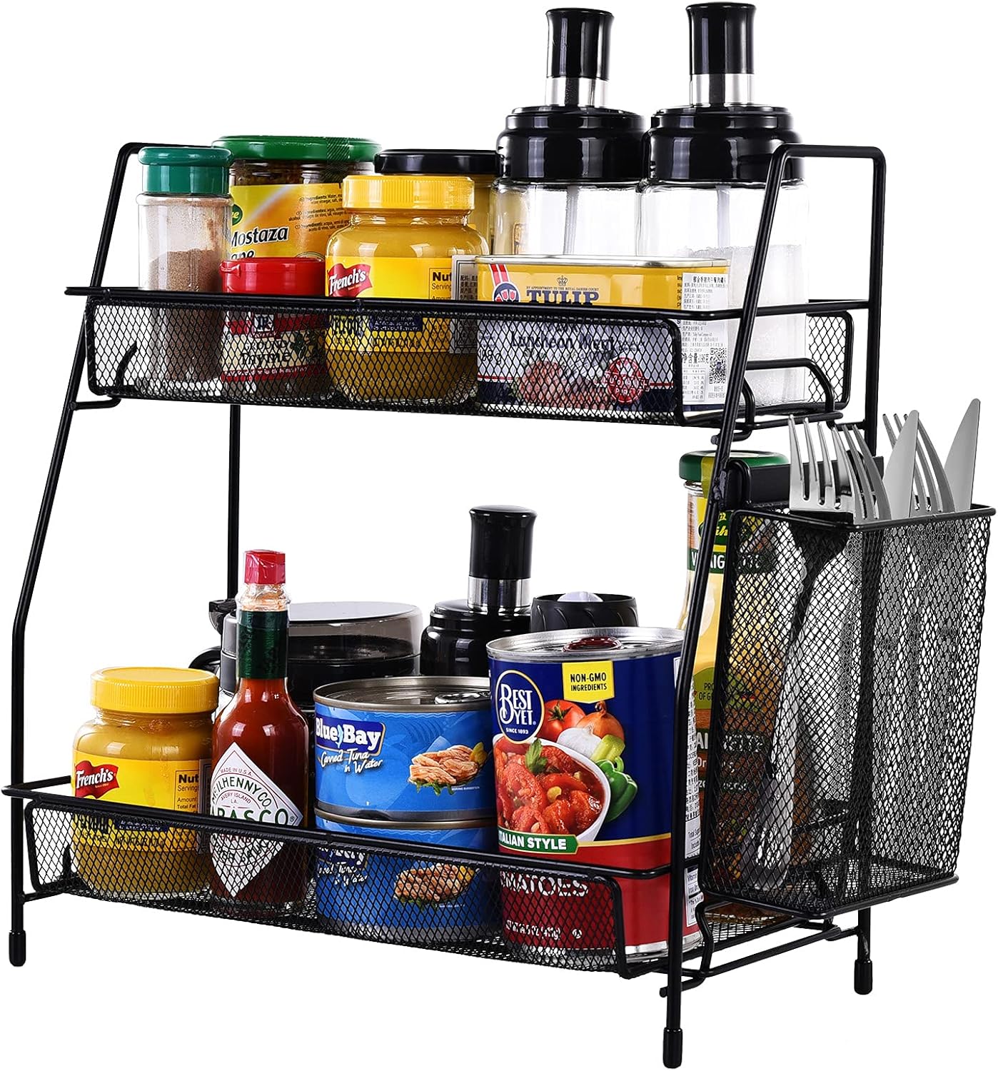 Le Miktle Multifunctional Counter Organizer for Kitchen Bathroom Bedroom Black