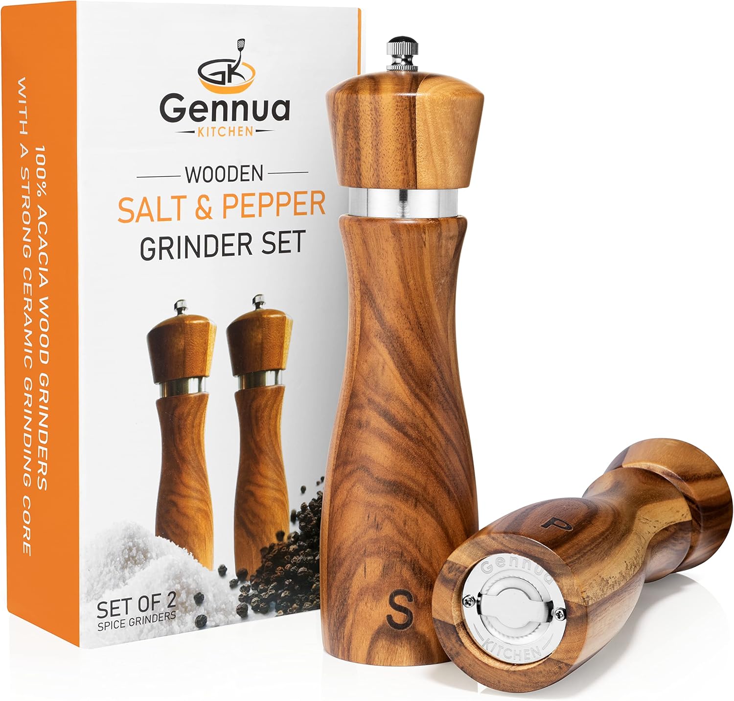 Wooden Salt and Pepper Grinder Set