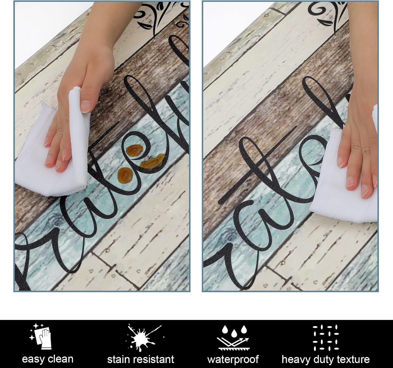 Comfort Non-Slip Kitchen Mat Set for Standing DeskFarmhouse Style