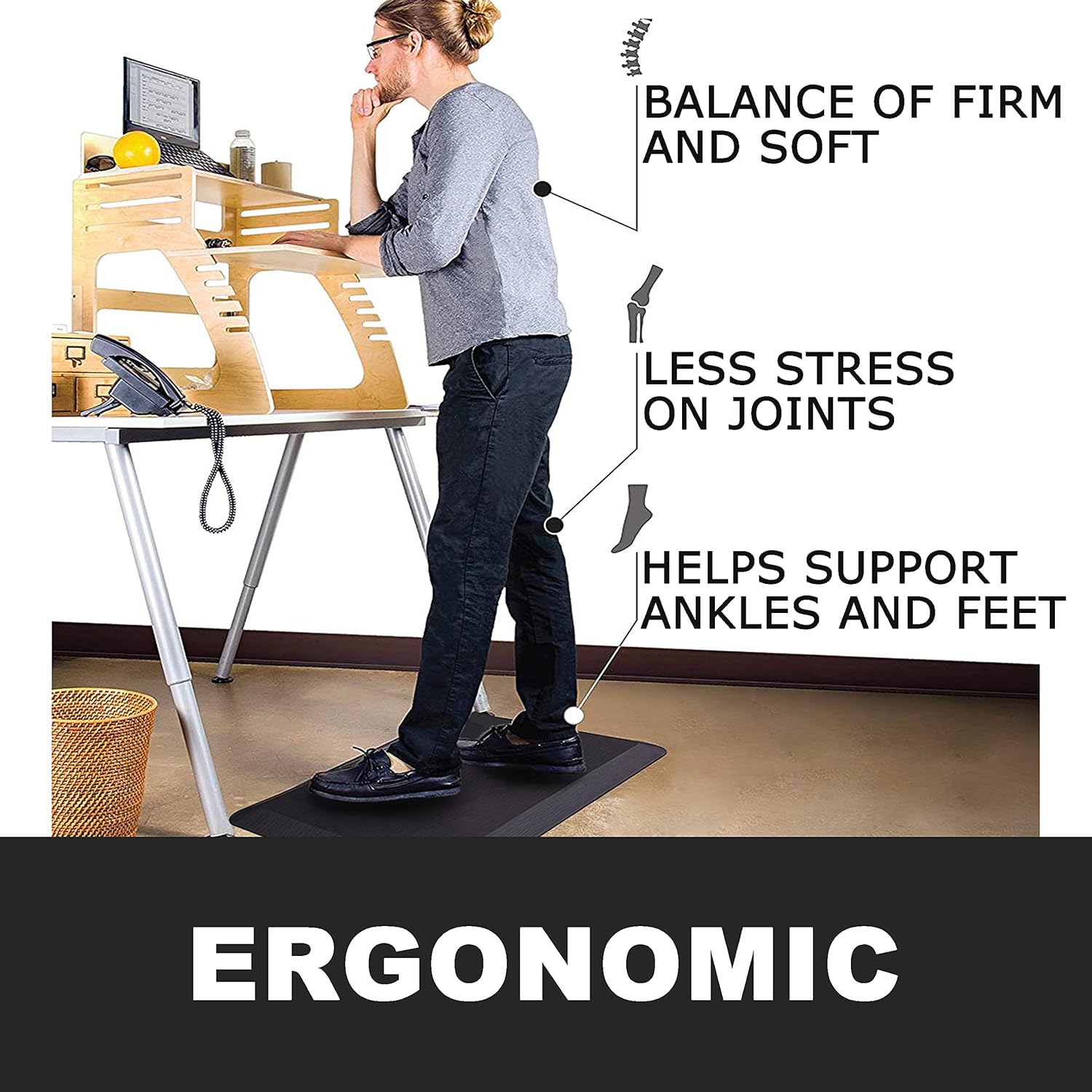1 inch Extra Thick Anti Fatigue Mat Premium Comfort