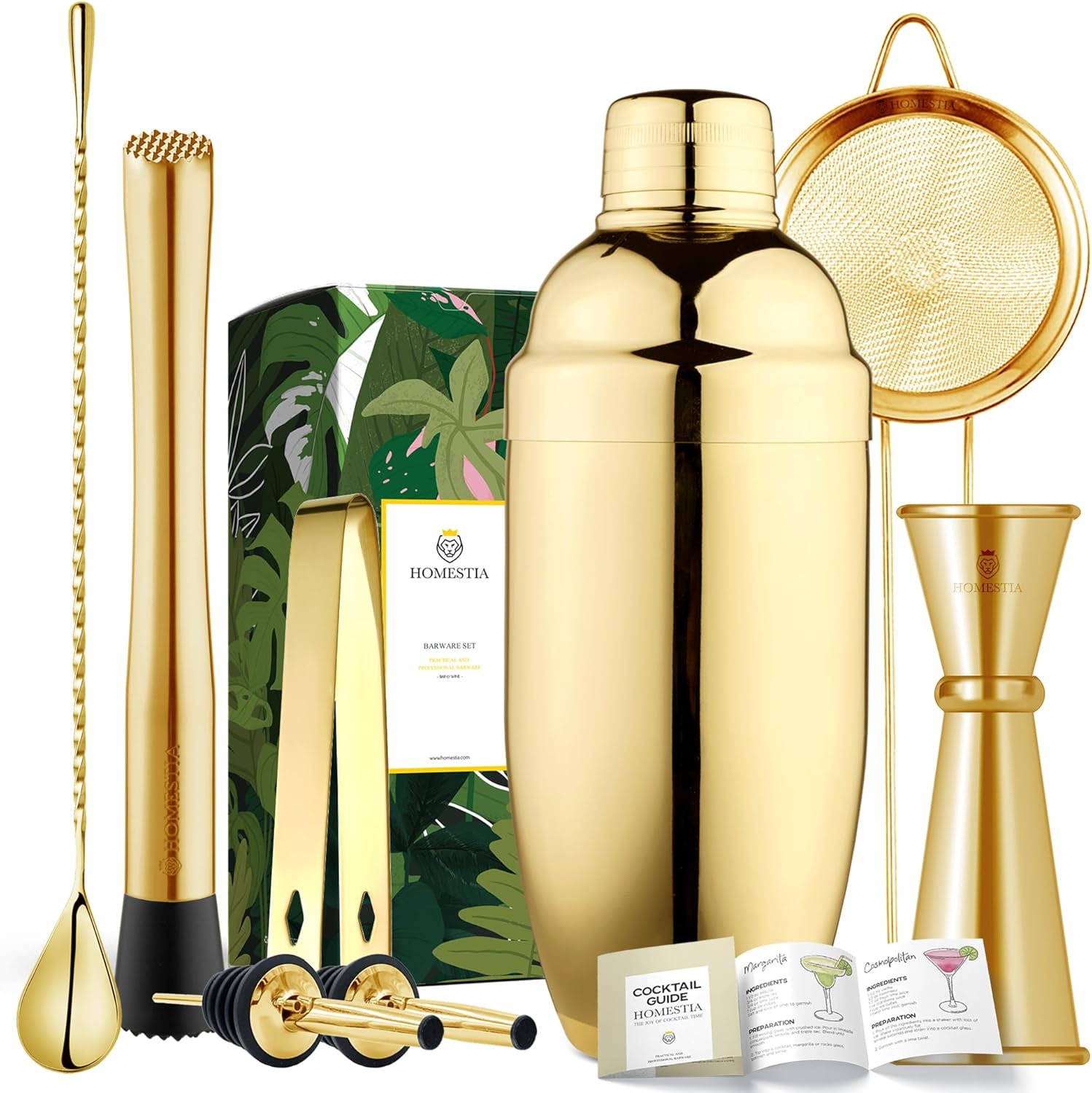 Homestia Gold Cocktail Shaker Set Exclusive Tool Kit