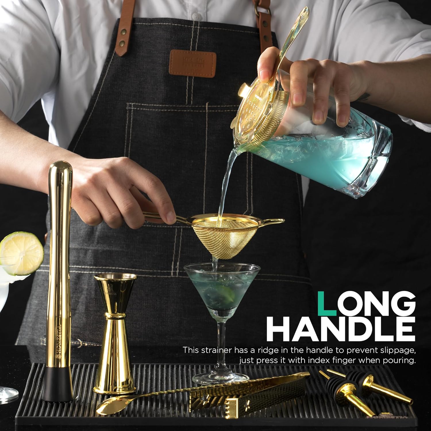 Sturdy Stainless Steel Cocktail Strainer for Bartending