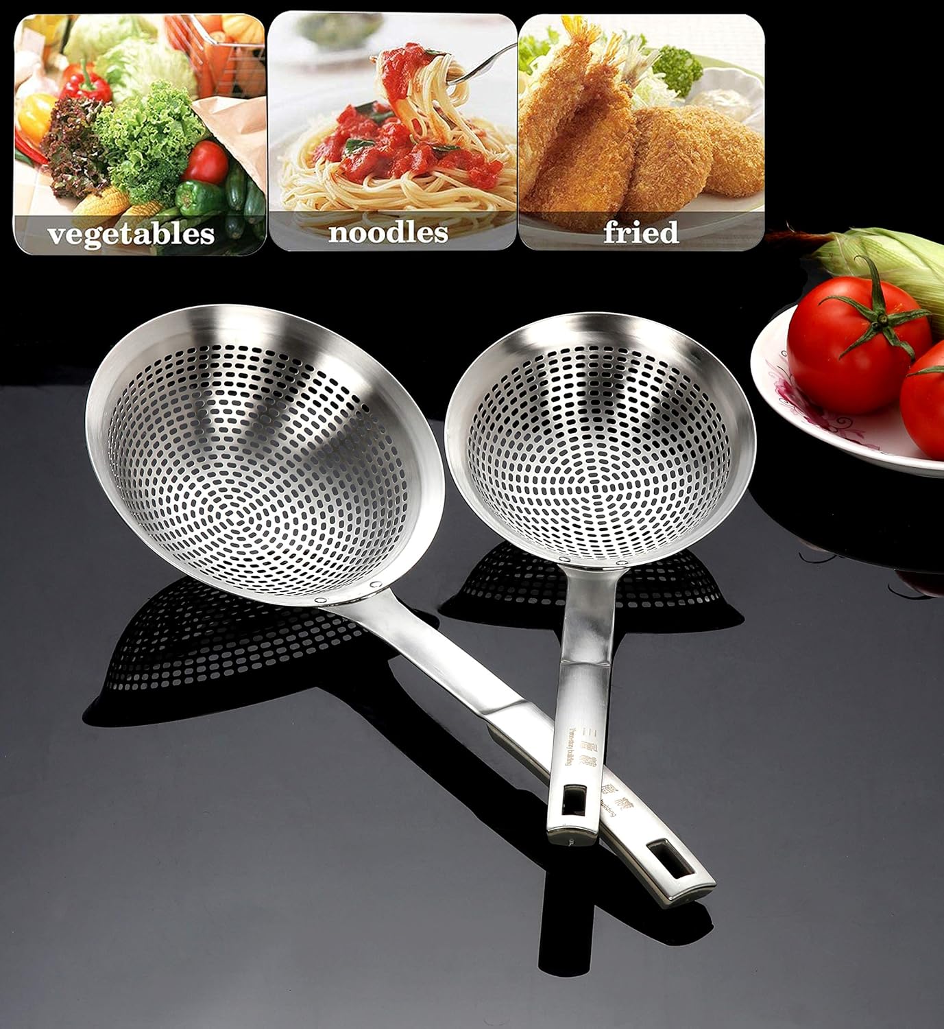 Heavy-Duty 145 Stainless Steel Skimmer Spoon for Cooking Frying