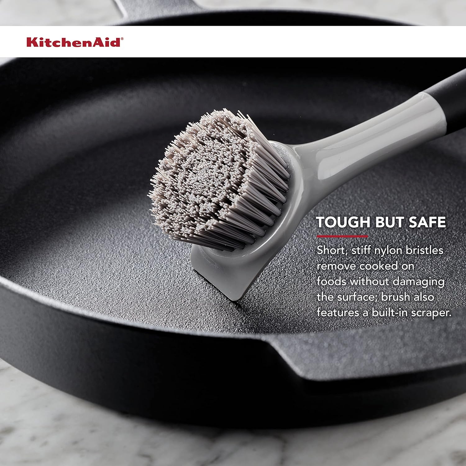 Preserve Seasoning with KitchenAid Cast Iron Sink Brush