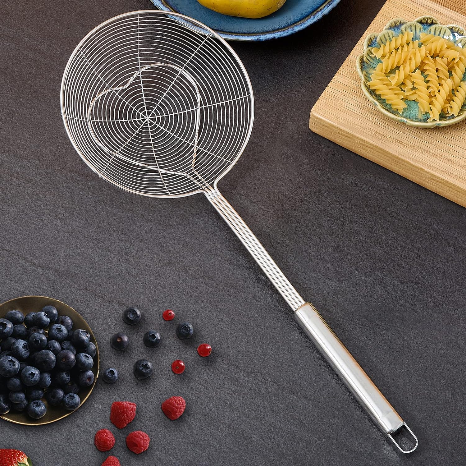 Eisinly Deep Fry Strainer Spoon Stainless Steel Kitchen Tool with Handle