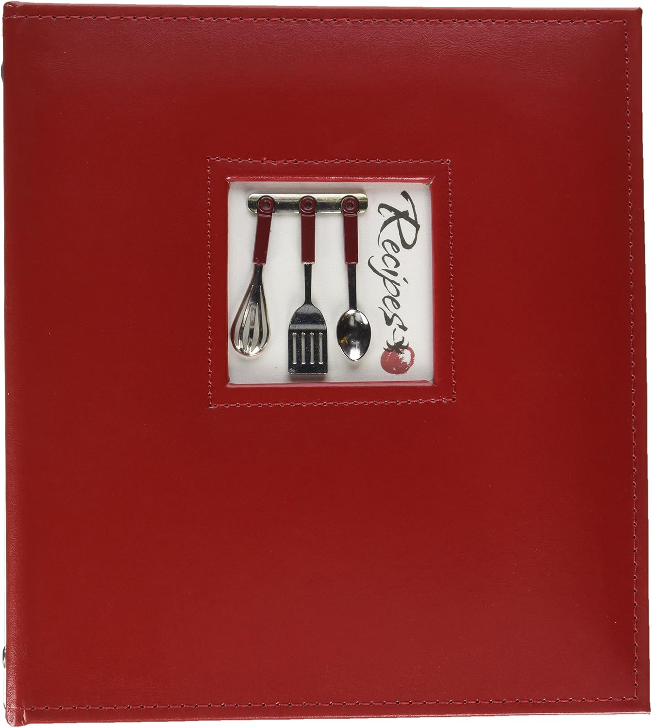 CR Gibson Red Leather Kitchen Recipe Keeper Binder 9x95