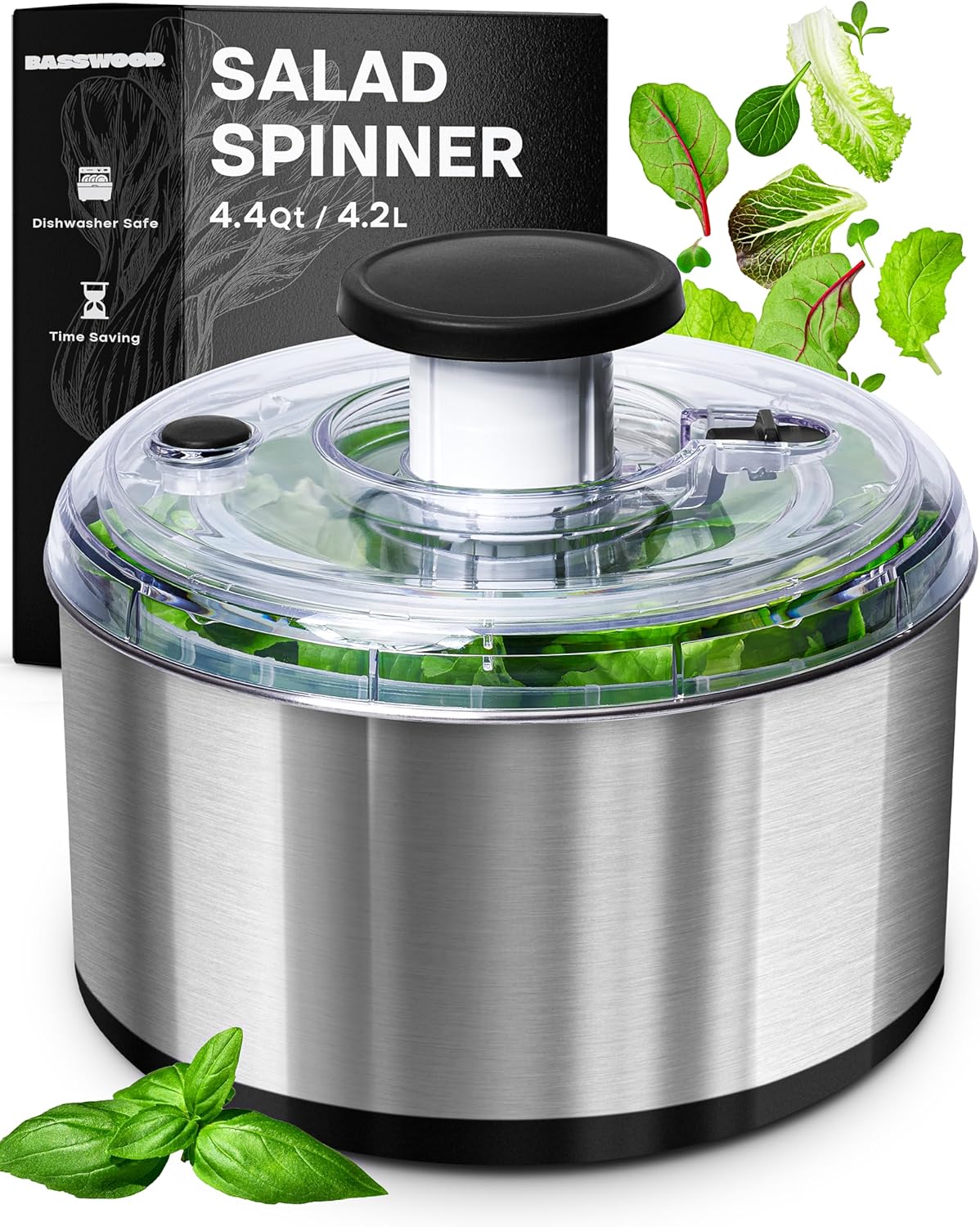 Stainless Steel Pump Salad Spinner