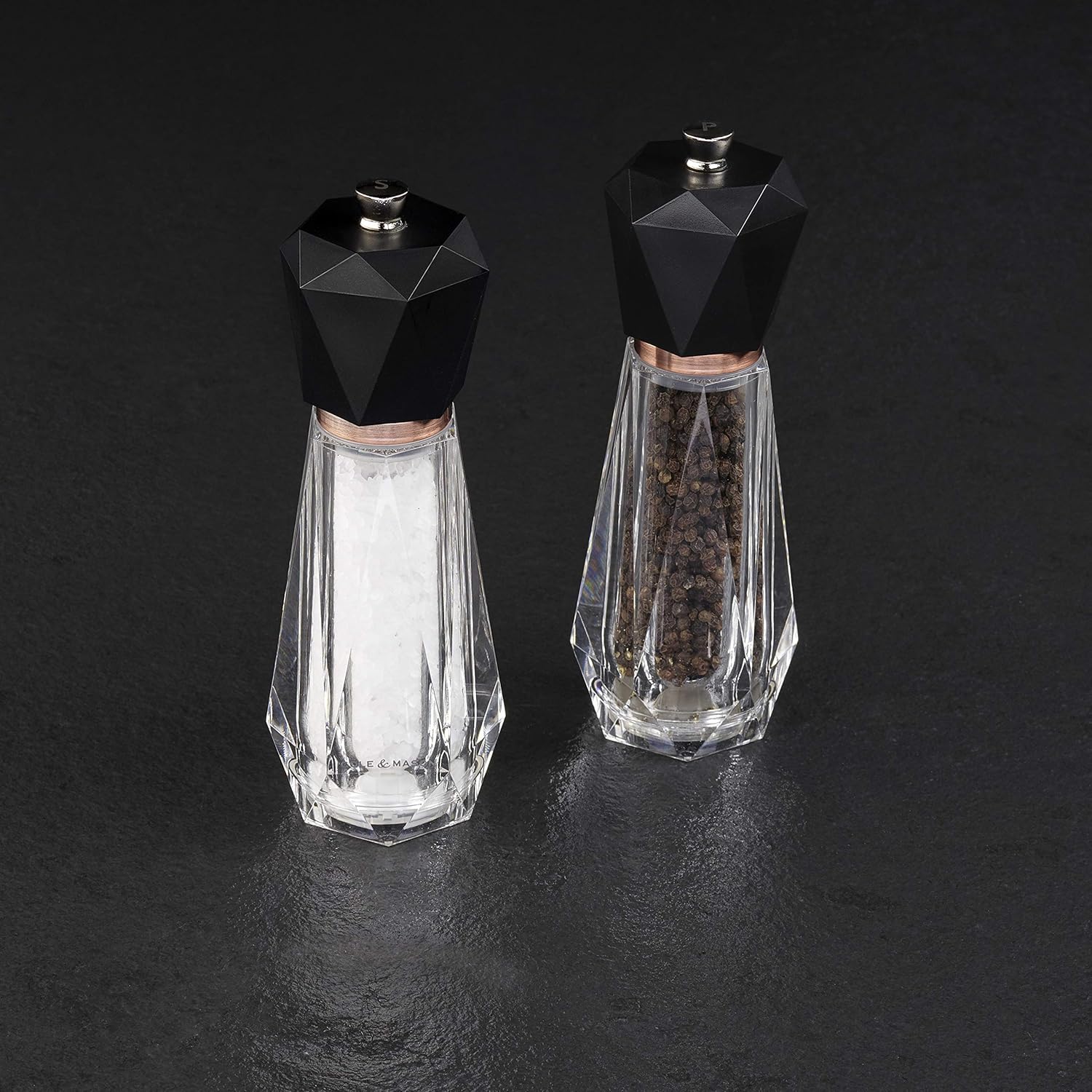 Cole Mason Somerton antique Salt and Pepper Mills Set - Copper