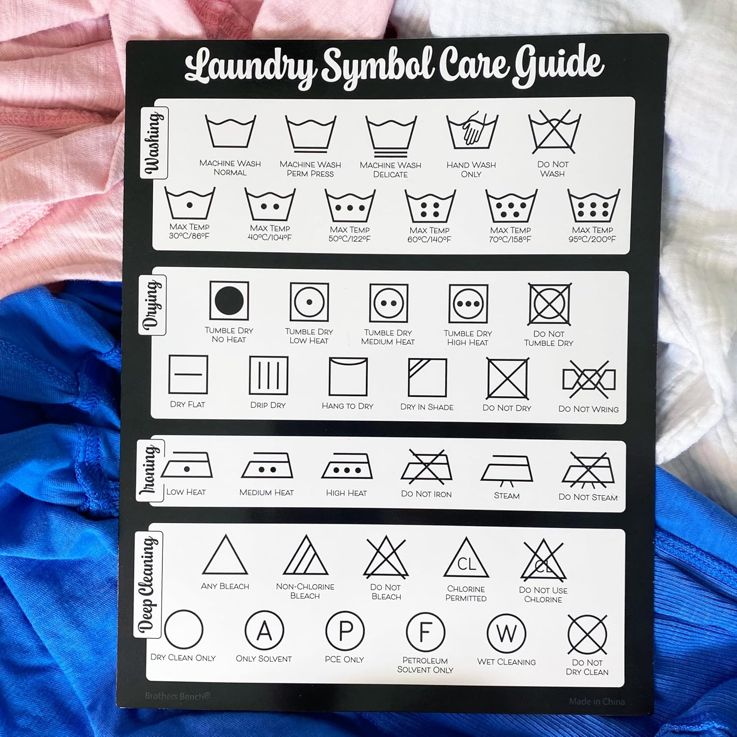 Magnets Symbols for Laundry Care