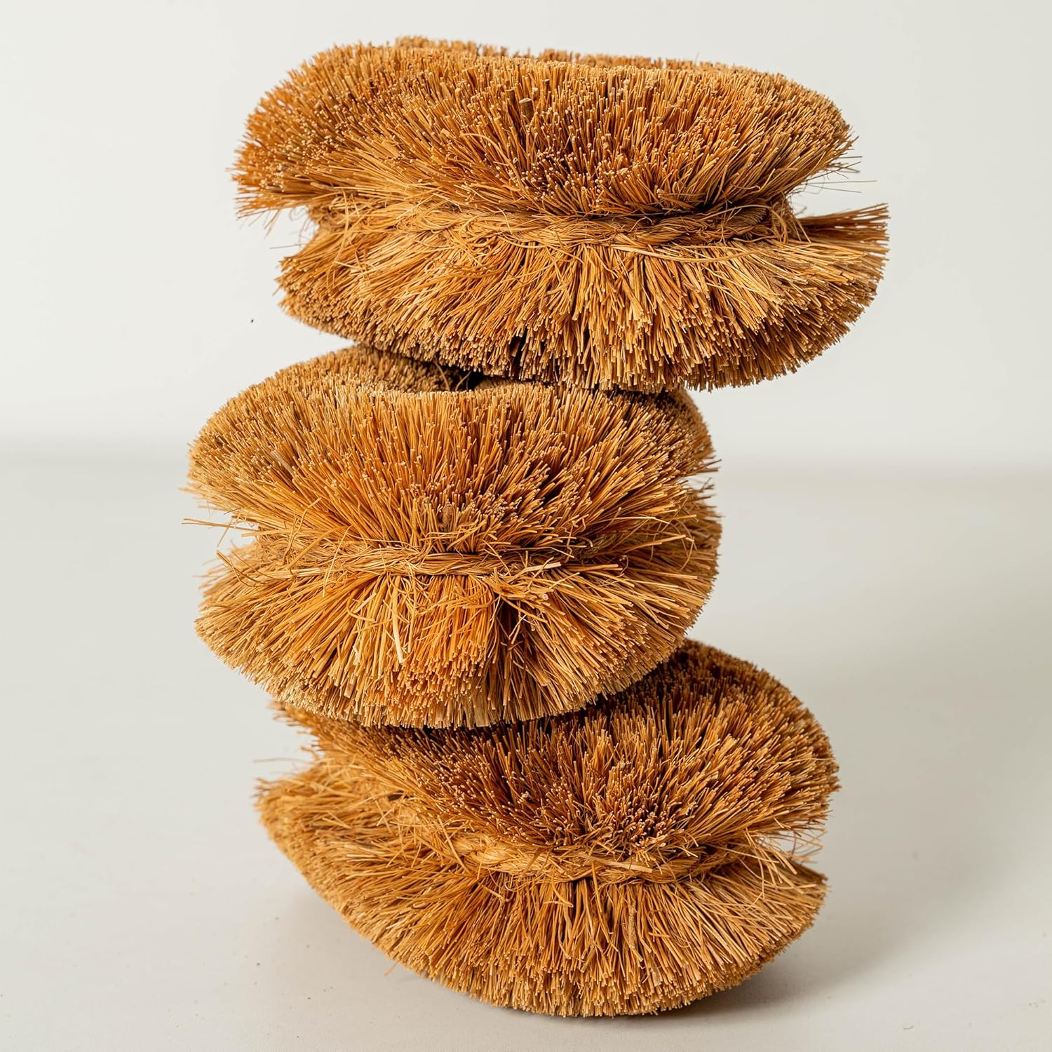 Eco-Friendly 3-Pack of 100 Natural Coconut Coir Kitchen Brushes
